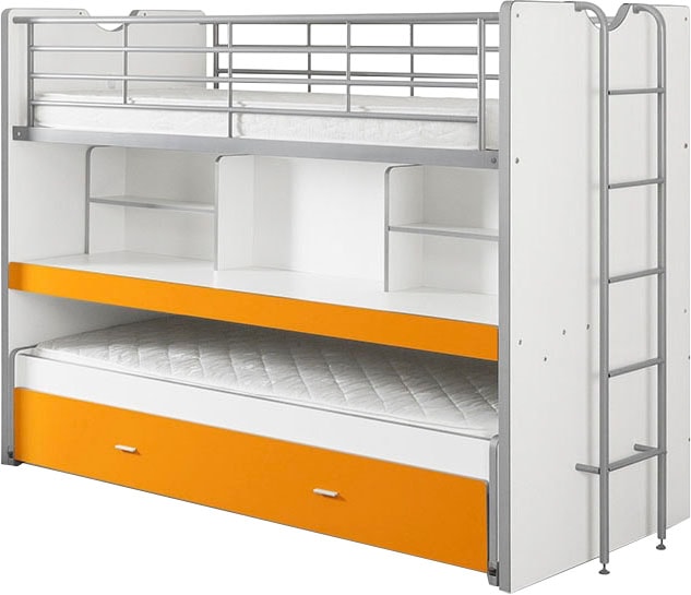 Vipack Lit superposé »Bonny, mit 3 Schlafgelegenheiten, super praktisch im Kinderzimmer« L/H/P env. 222x161x102 cm, surface décor, différentes couleurs,  avec grande tablette d’écriture, étagères, beaucoup de fonctions dans un petit espace