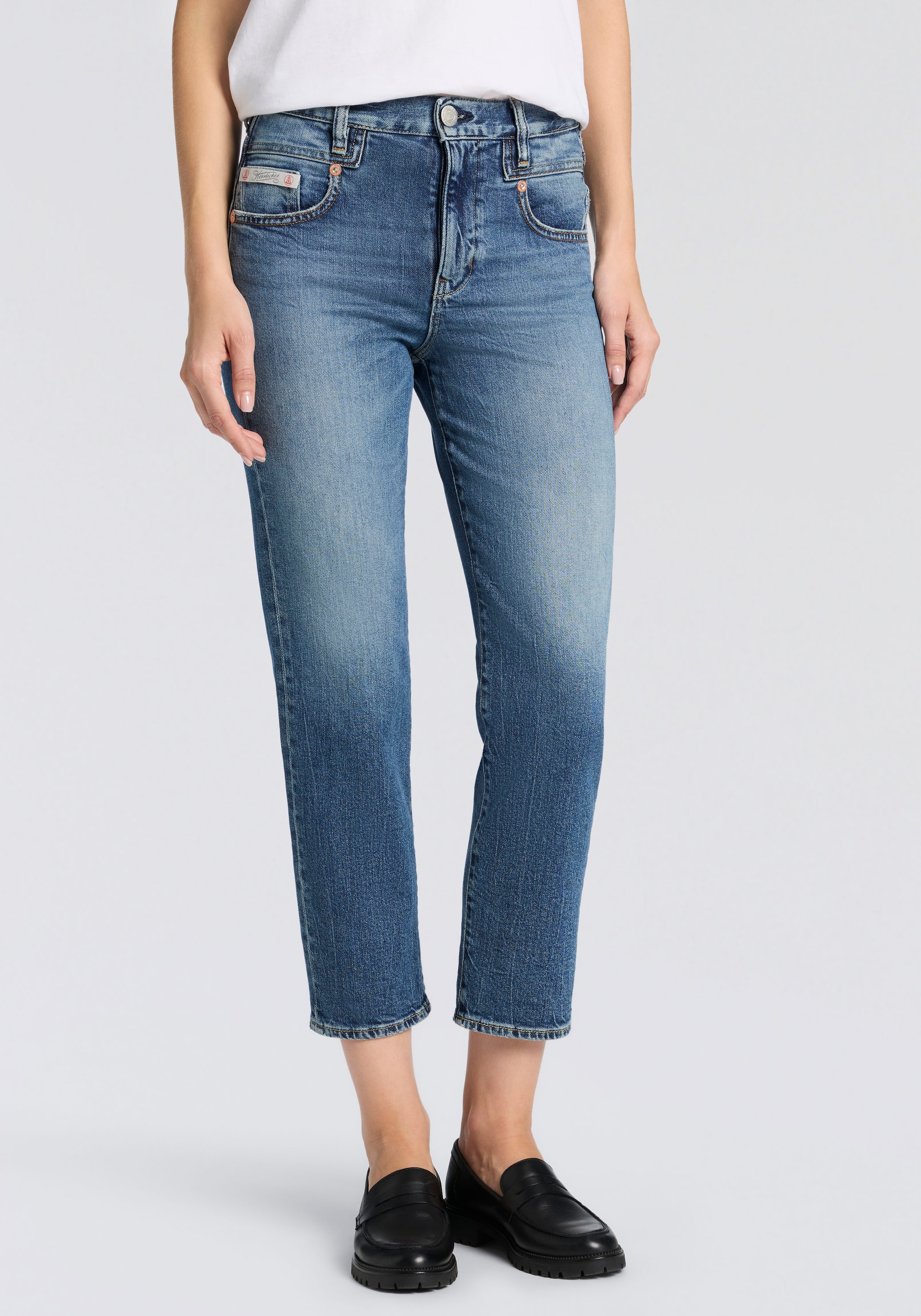 Image of Herrlicher 5-Pocket-Jeans "Breezy Straight Denim" Cropped