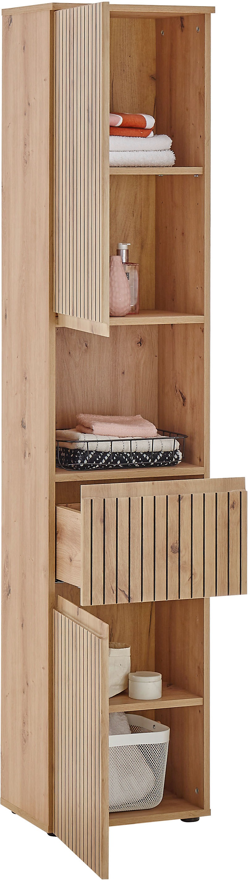 BASIC by Balculina Armoire haute »Austin« 1 cuis tlg. Largeur 40 cm, charnière porte L/R réversible, fonction soft-close