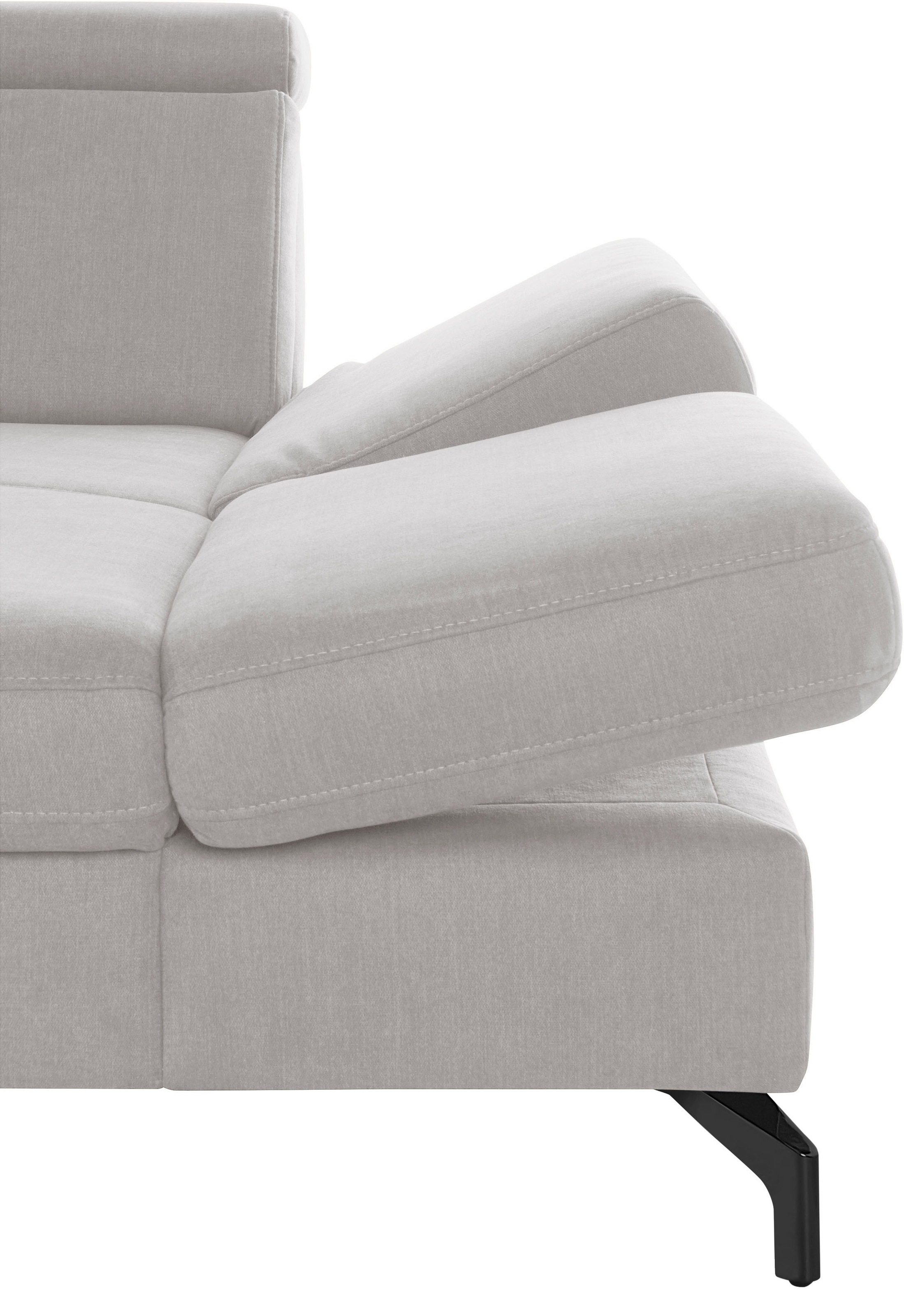 sit&more Wohnlandschaft »Brisbane U-Form«, Fusshöhe 12 cm, inklusive Sitztiefen-, Armteil- und Kopfteilverstellung