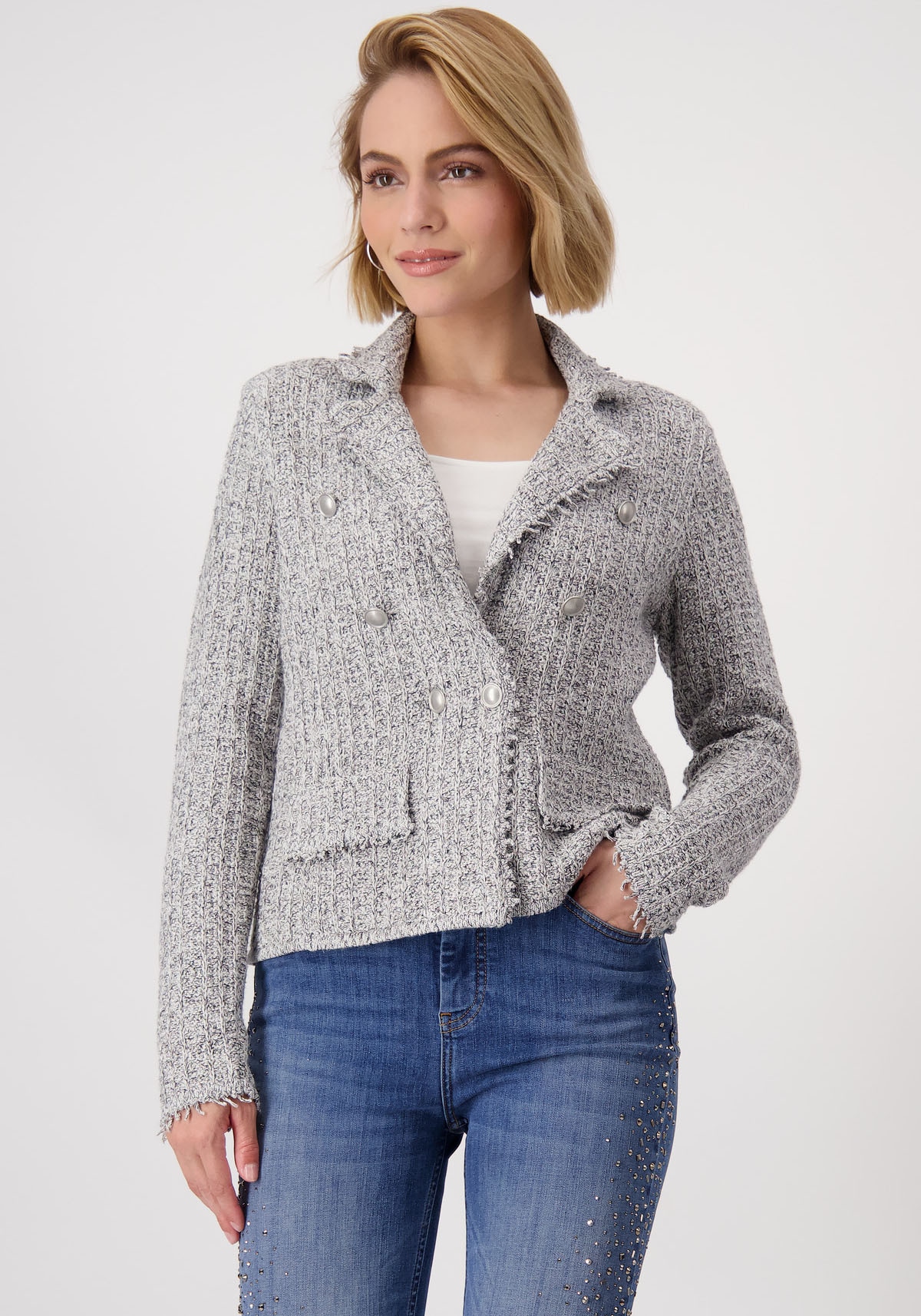 Monari Kurzblazer, mit Glitzerfäden