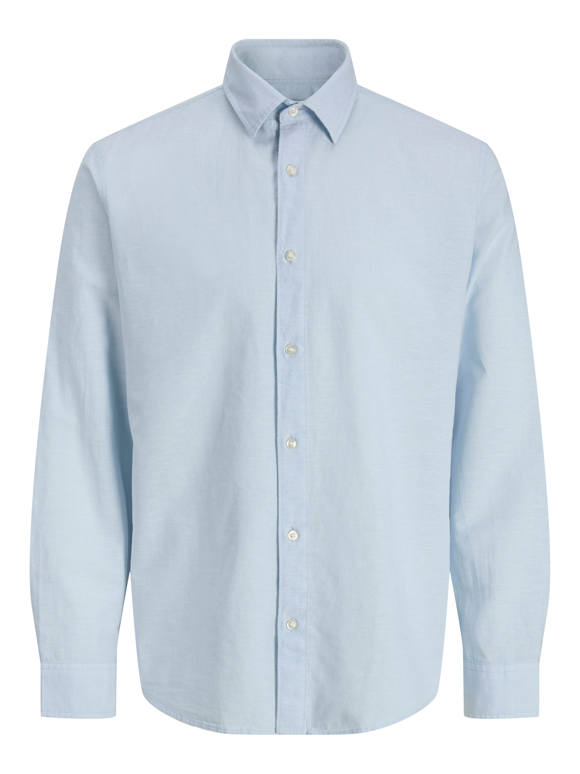 Jack & Jones PlusSize Langarmhemd »JJEBREEZE LINEN BLEND SHIRT L/S SN PLS« mit auffälliger Knopfleiste