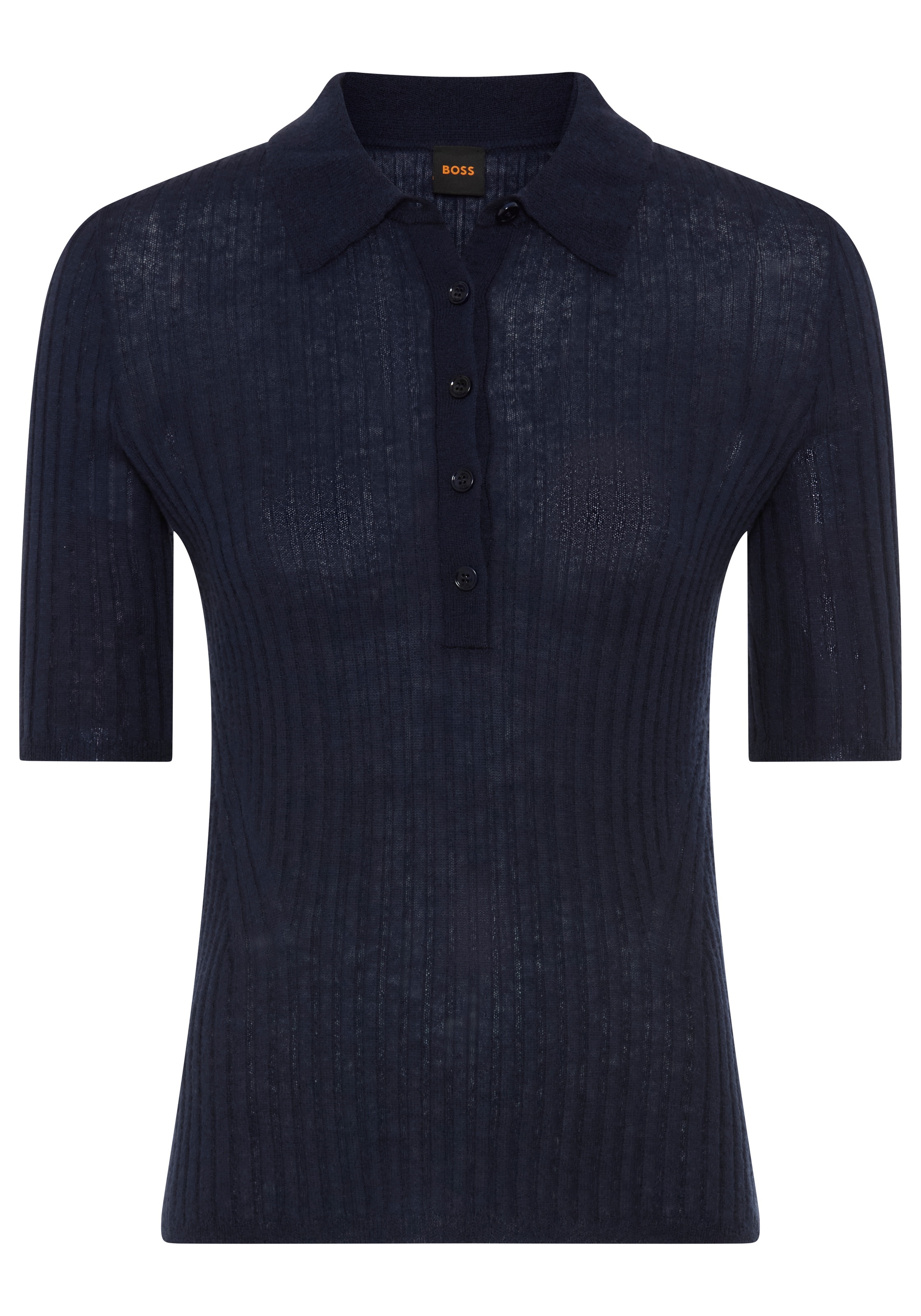 Image of BOSS ORANGE Kurzarmpullover "Fugano Premium Damenmode" aus Schurwollmischung