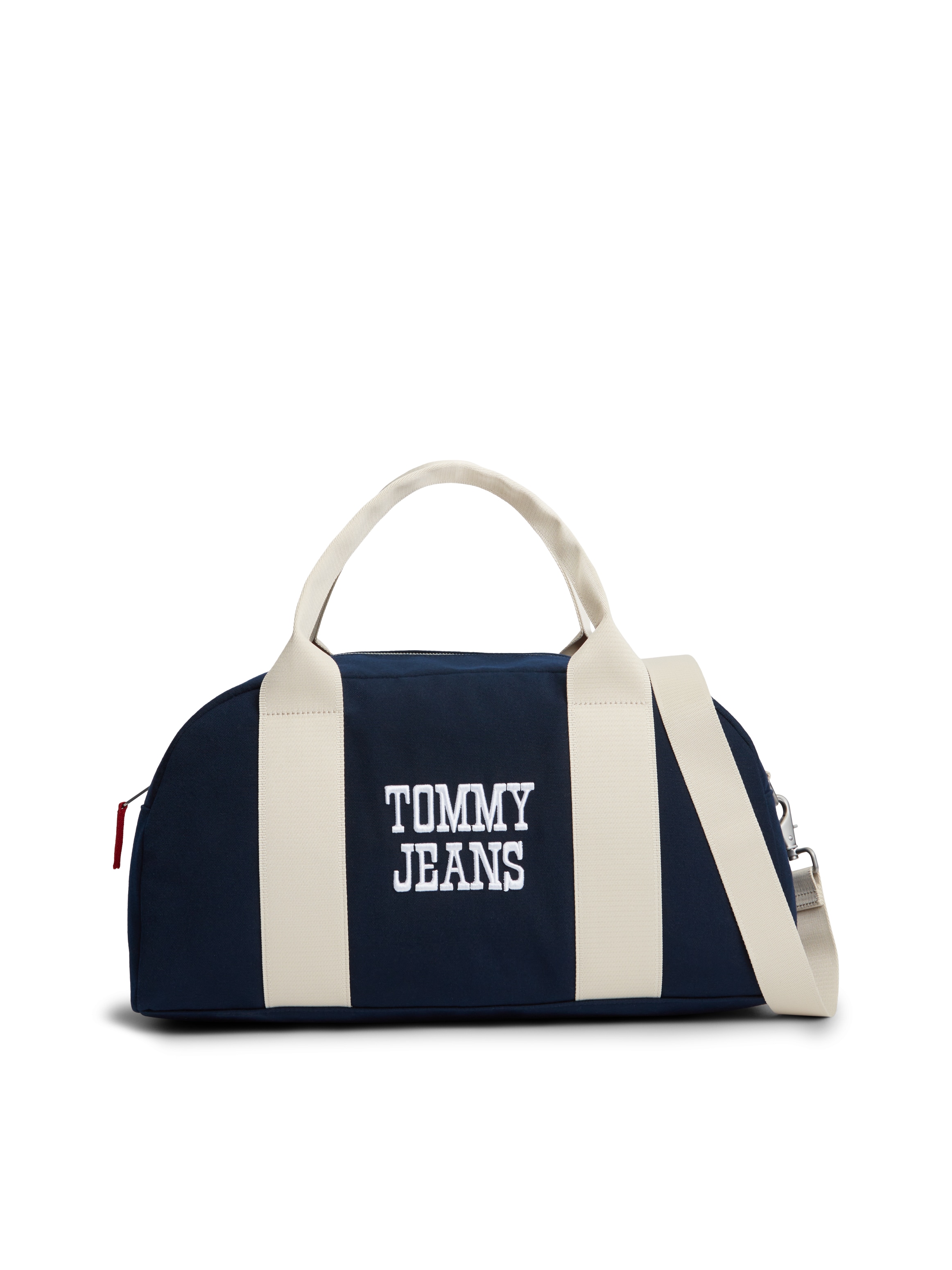 Image of Tommy Jeans Weekender "TJM BOLD VARSITY DUFFLE" Unisex Umhängetasche, Henkeltasche mit Kontrastbesatz
