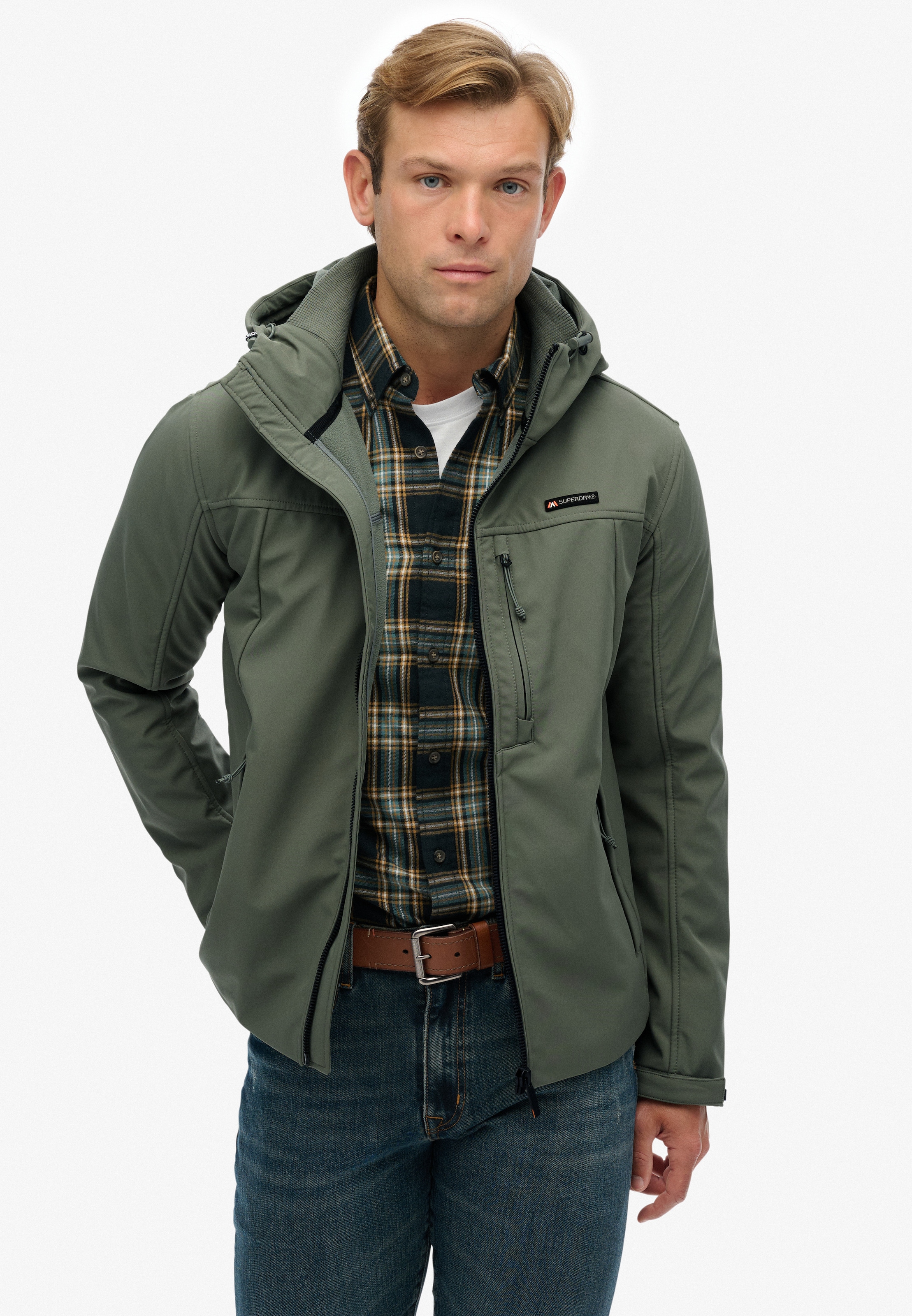 Superdry Veste d'extérieur »HOODED SOFT SHELL TREKKER JKT« mit Kapuze