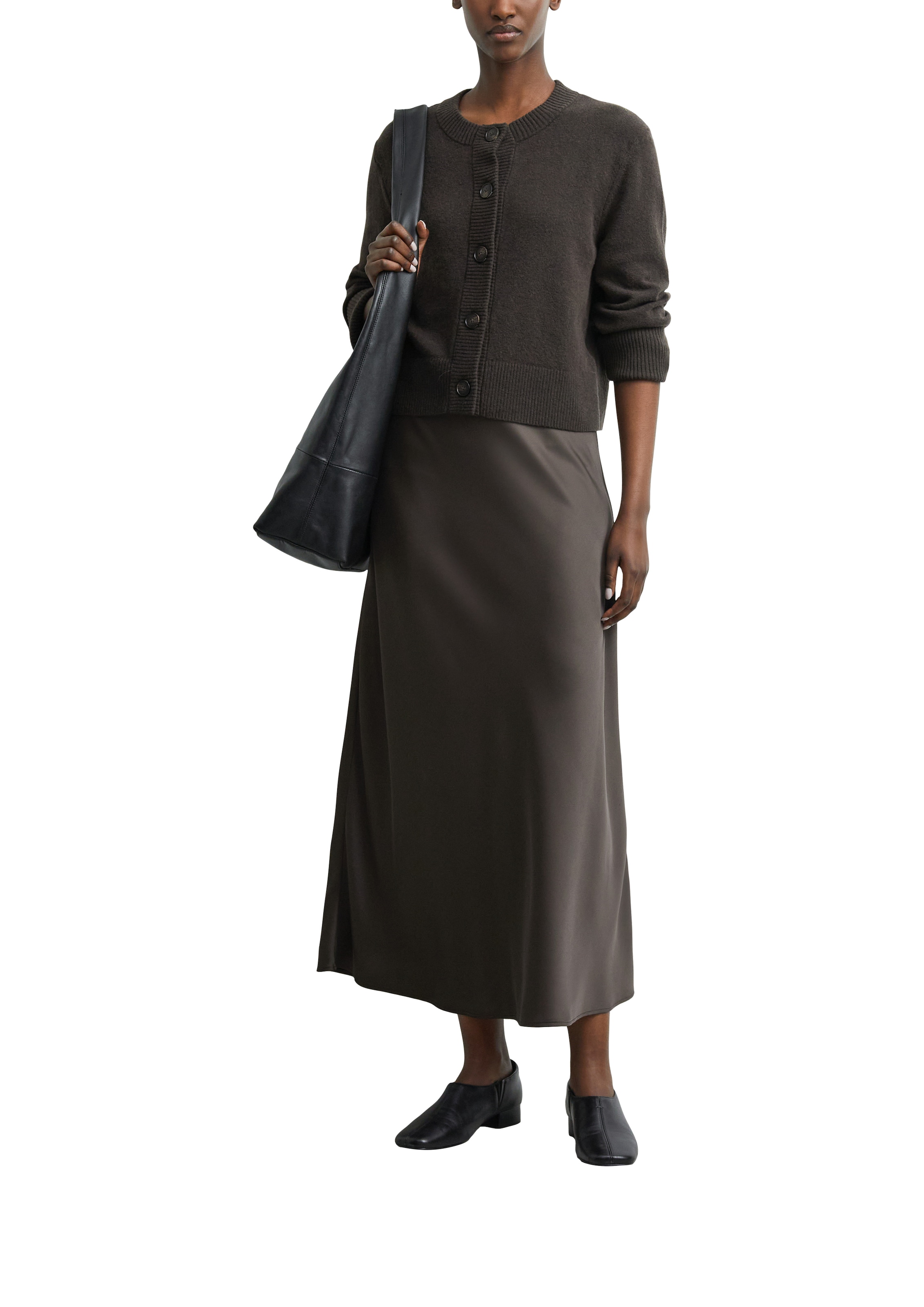 Comma Strickjacke mit Rundhals und Knopfleiste