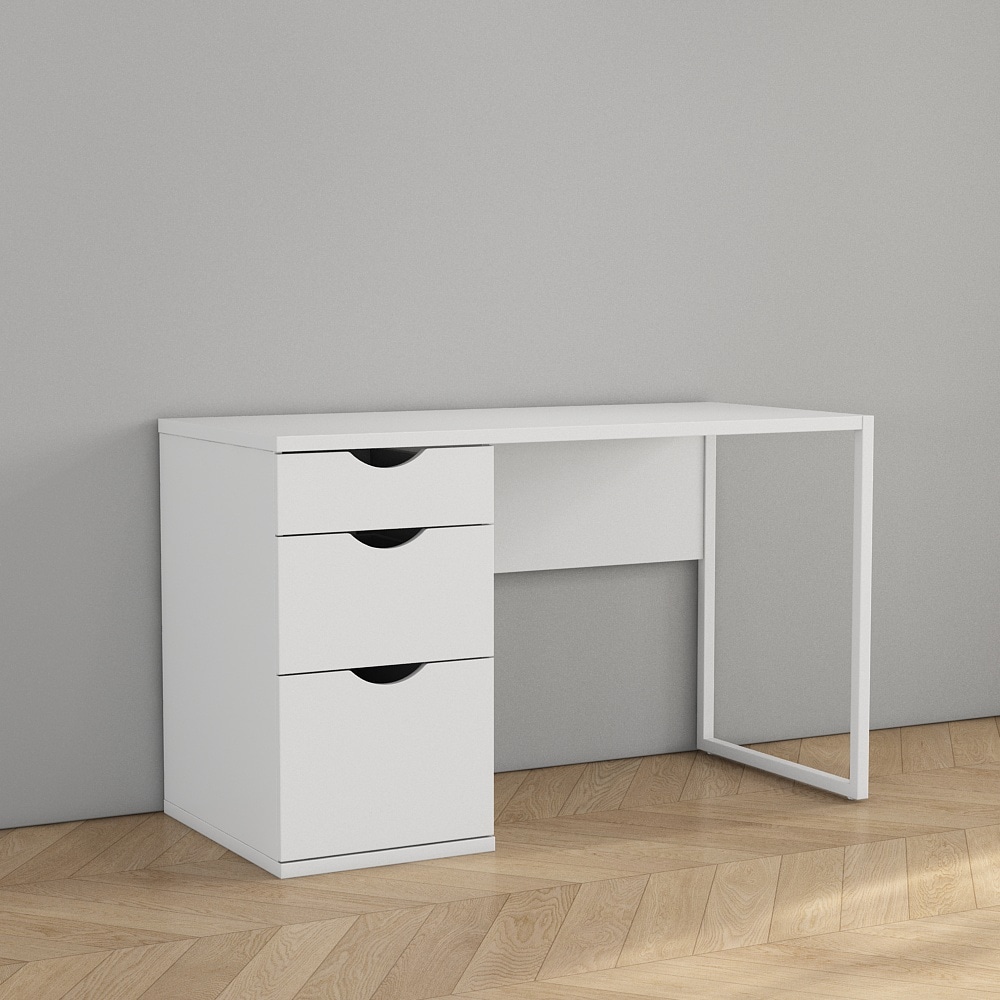 GOODproduct Schreibtisch Set,  mit Schubladen, im modernen skandinavischen Design, Breite 120 cm