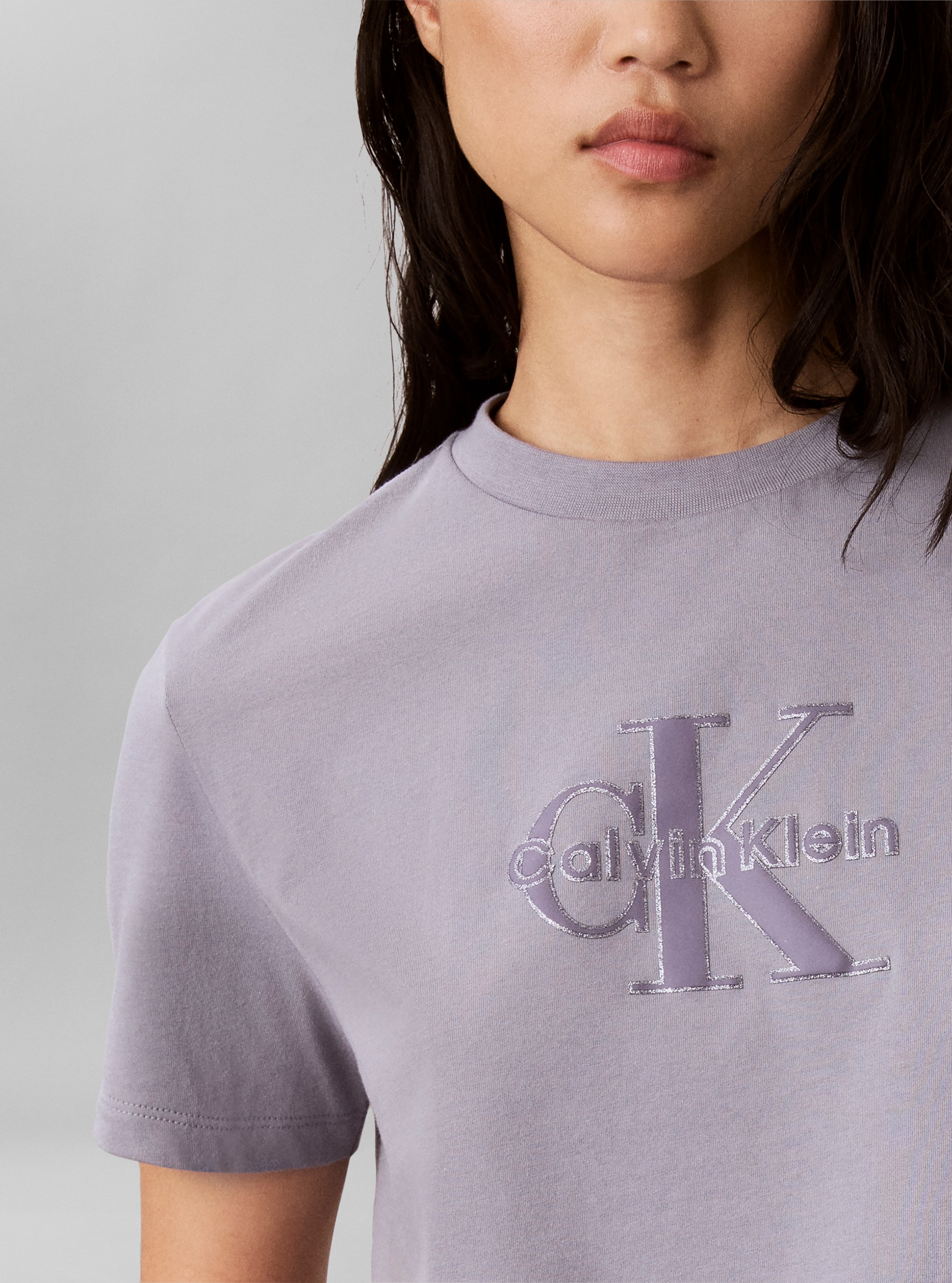 Calvin Klein Jeans T-shirt Logo pailleté, coupe régulière, col rond