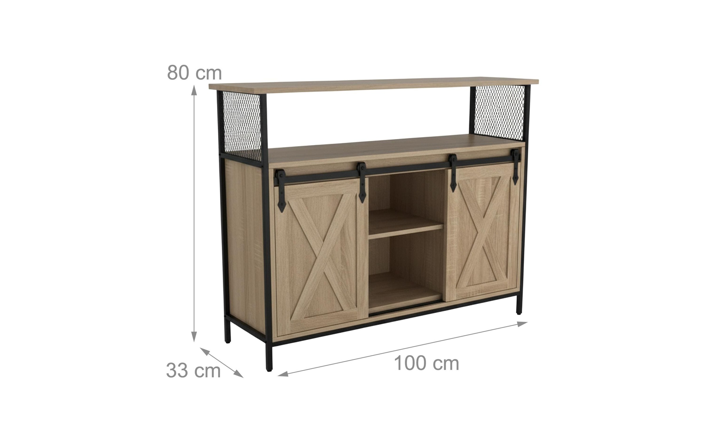 relaxdays Sideboard »80 x 100 x 33 cm«