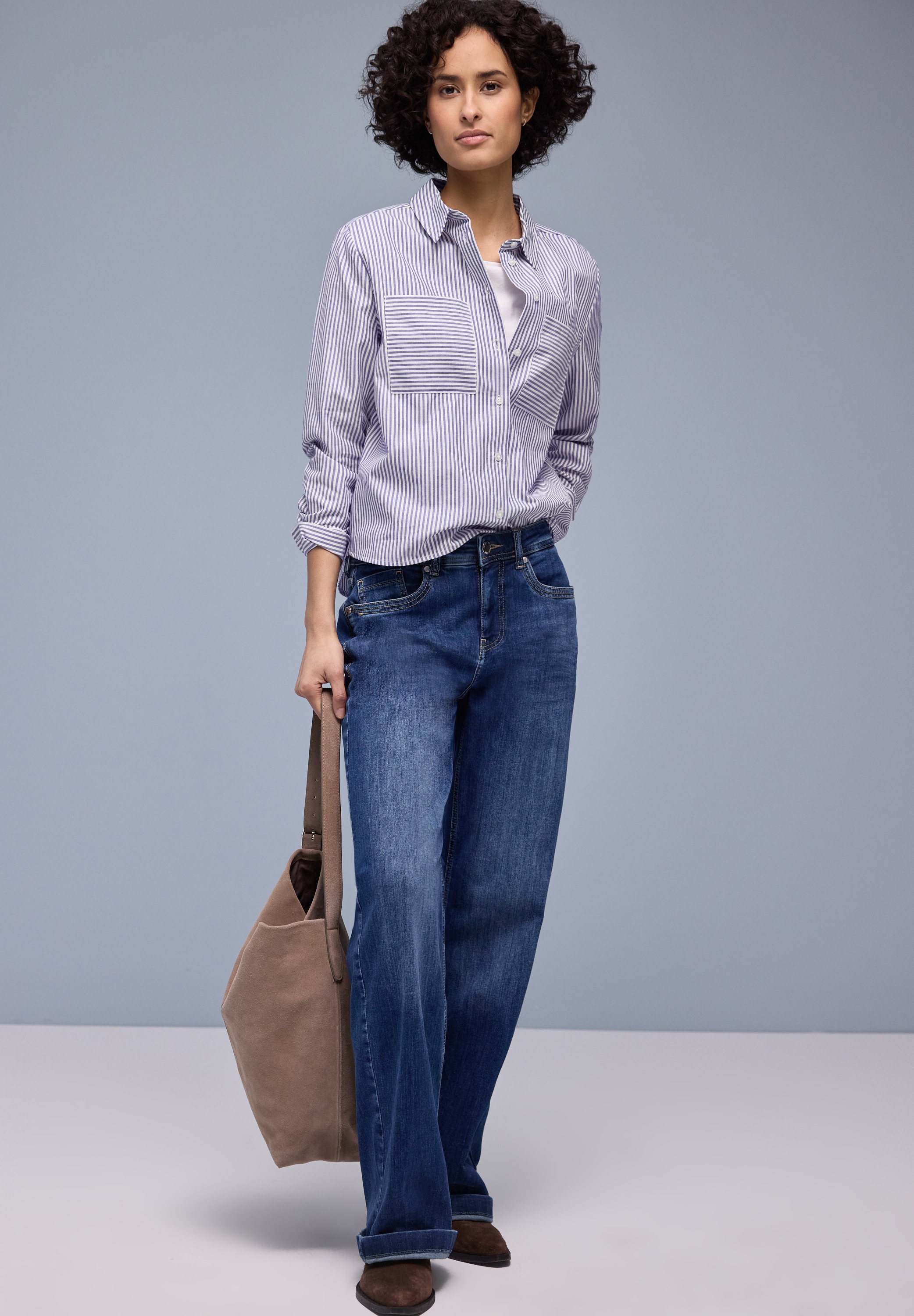 STREET ONE Blouse chemise mit Brust Taschen