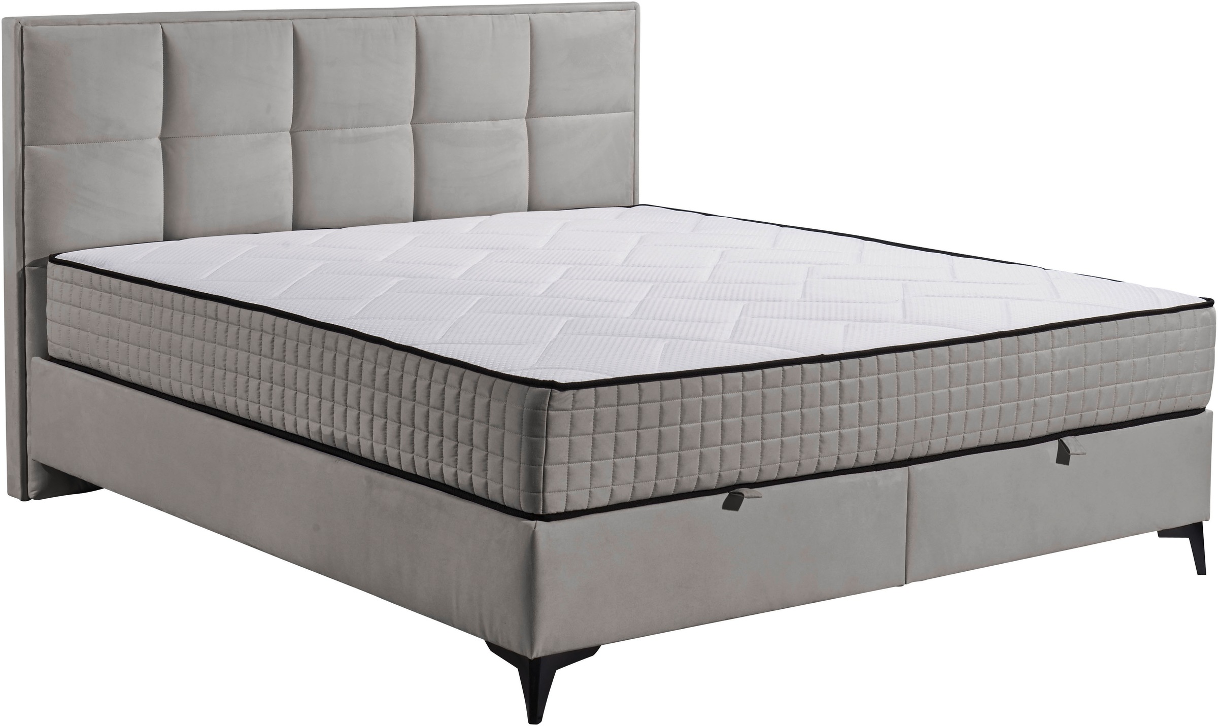 ED EXCITING DESIGN Lit de boxe »Monroe inkl. Bettkasten, erhältlich in den Breiten 160cm & 180cm« Duo-Matratze - feste Seite mit Kokosmatte