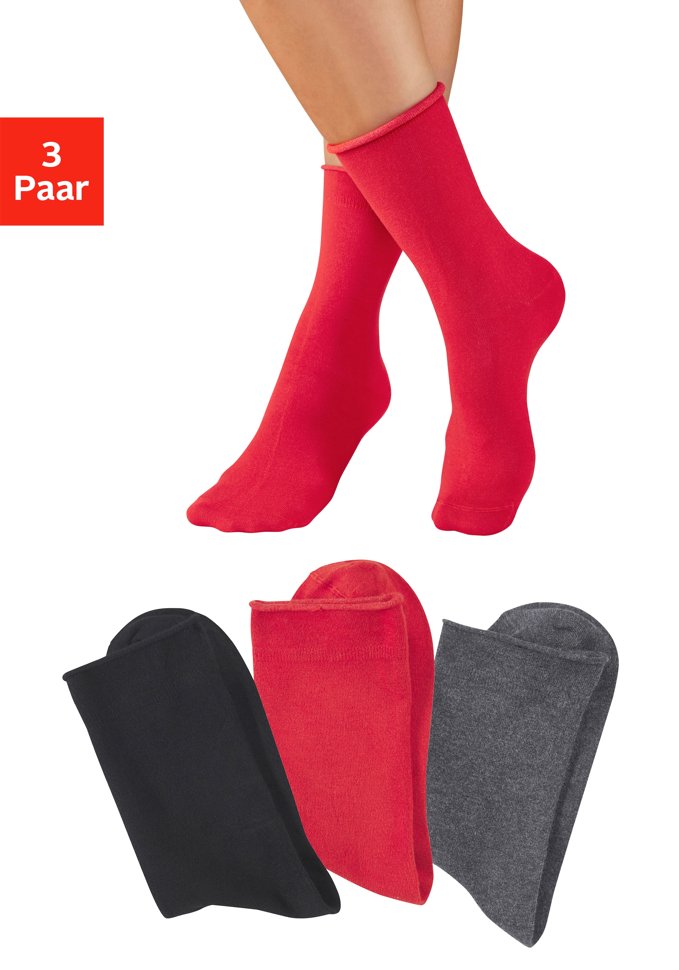 Image of H.I.S Basicsocken Packung, 3 Paar tlg. mit extra weicher Viskose