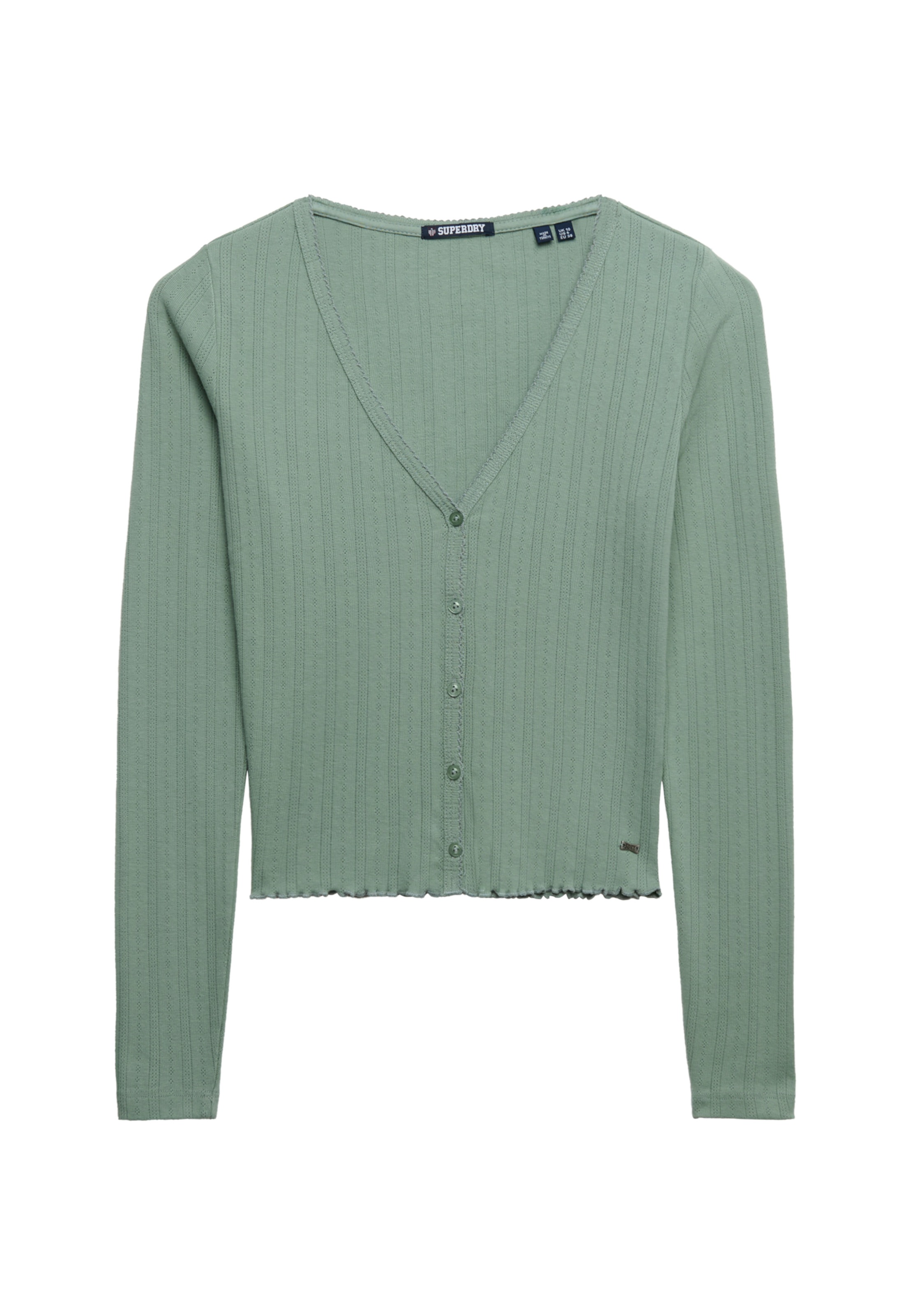 Superdry Cardigan »ATH ESS POINTELLE CARDIGAN« Pointelle Muster, Baumwolle, Jerseyqualität, skinny fit