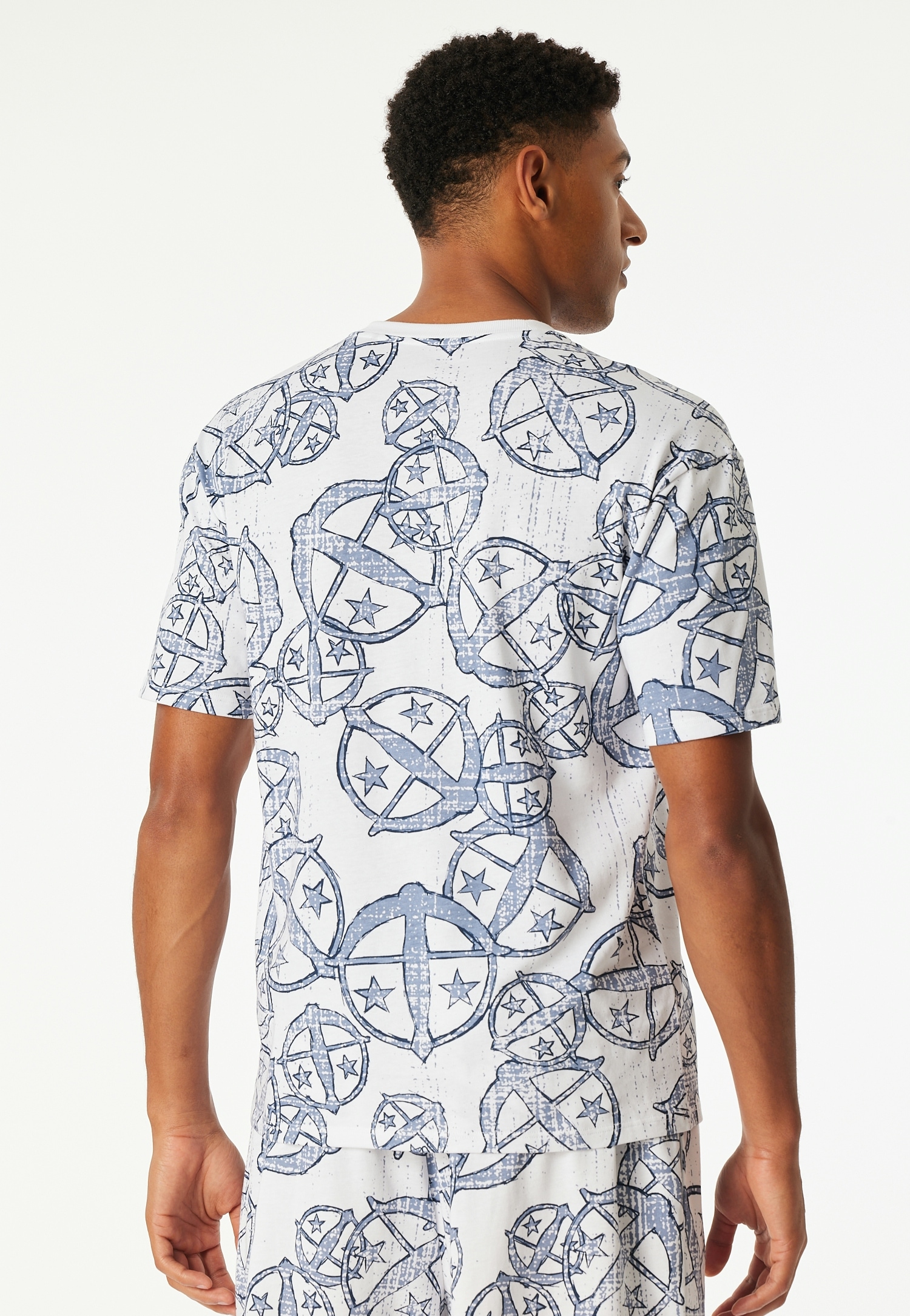 Schiesser Kurzarmshirt »SCHIESSER 150 YEARS«, Rundhalsausschnitt, Baumwolle, Allover-Print