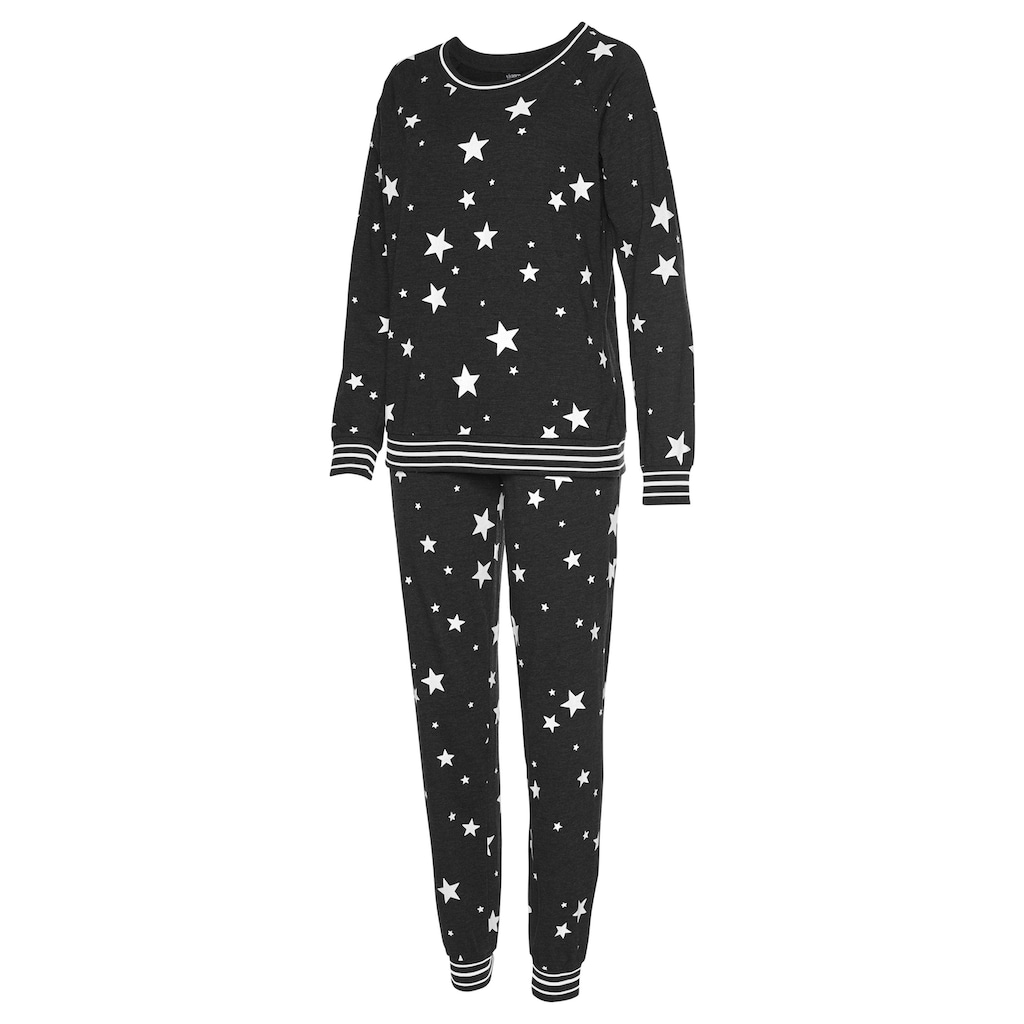 Vivance Dreams Pyjama, (2 tlg.), mit Sternedruck