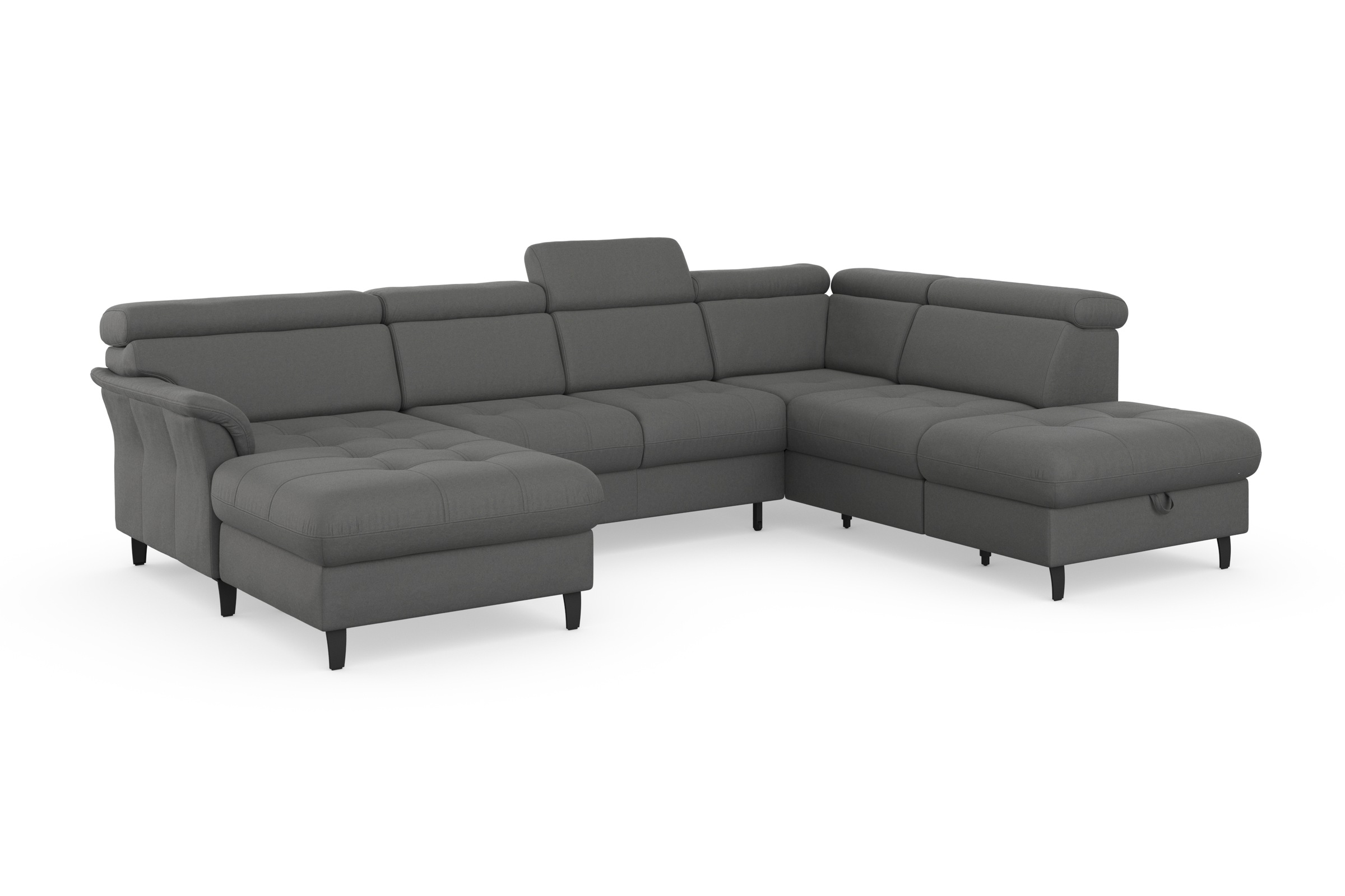 sit&more Wohnlandschaft »Marano U-Form«, inklusive Kopfteilverstellung, wahlweise mit Bettfunktion, Bettkasten