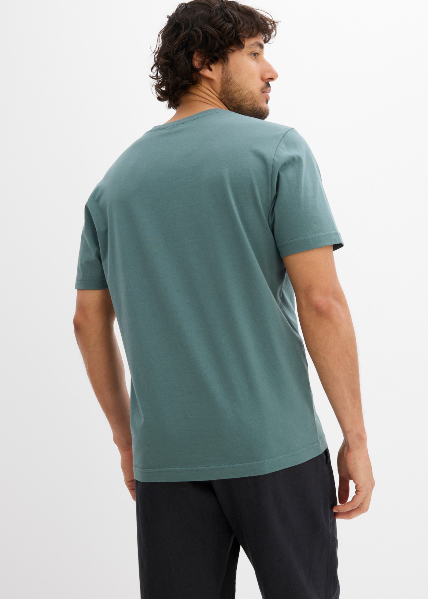 bonprix T-Shirt Packung, 2er,  aus reiner Baumwolle, mit Rundhalsausschnitt, Kurzarm, Regular Fit