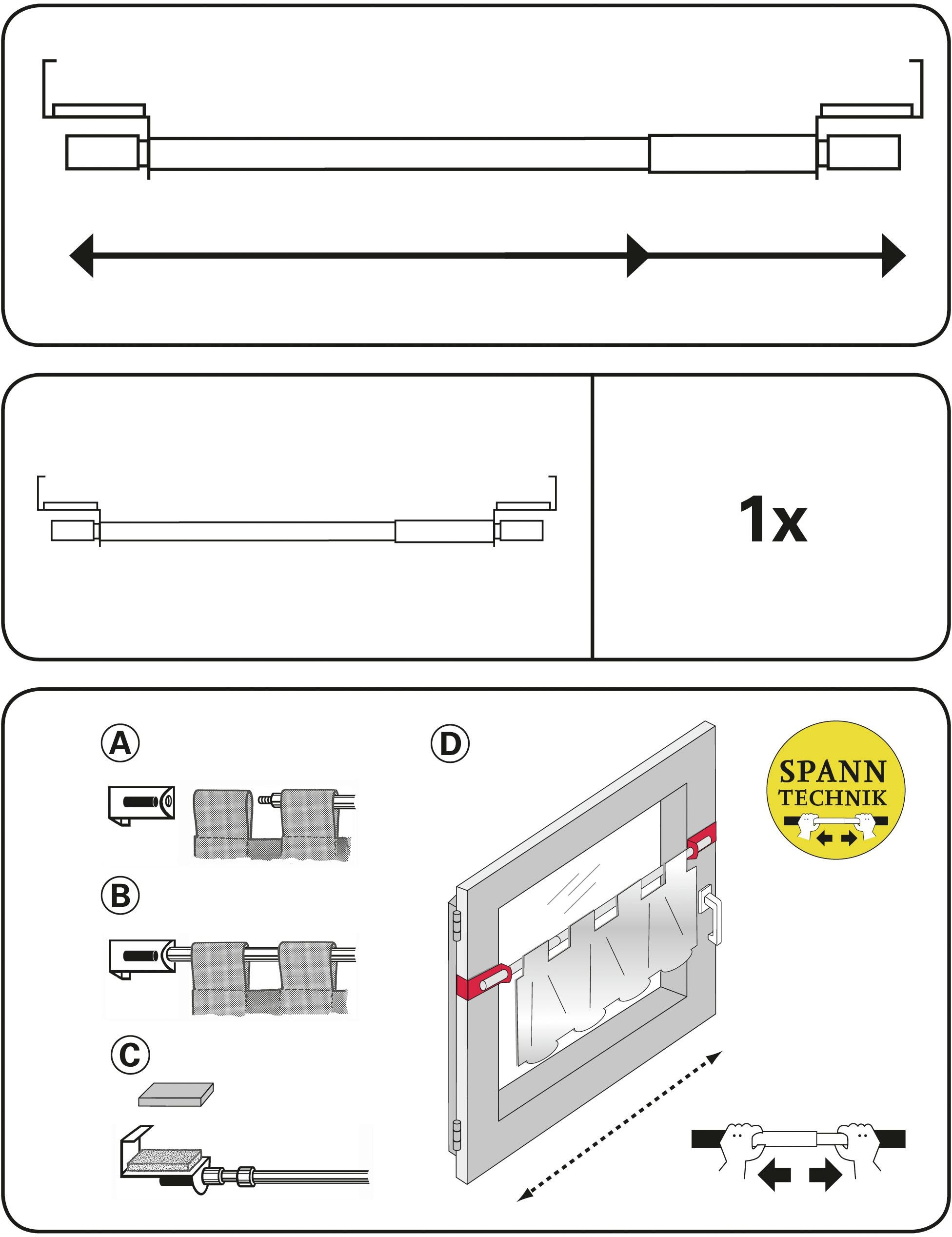 GARDINIA Scheibenstange »Spannvitrage«, 1 läufig-läufig, ausziehbar, Serie  Spannvitrage Ø 7/9 mm günstig kaufen