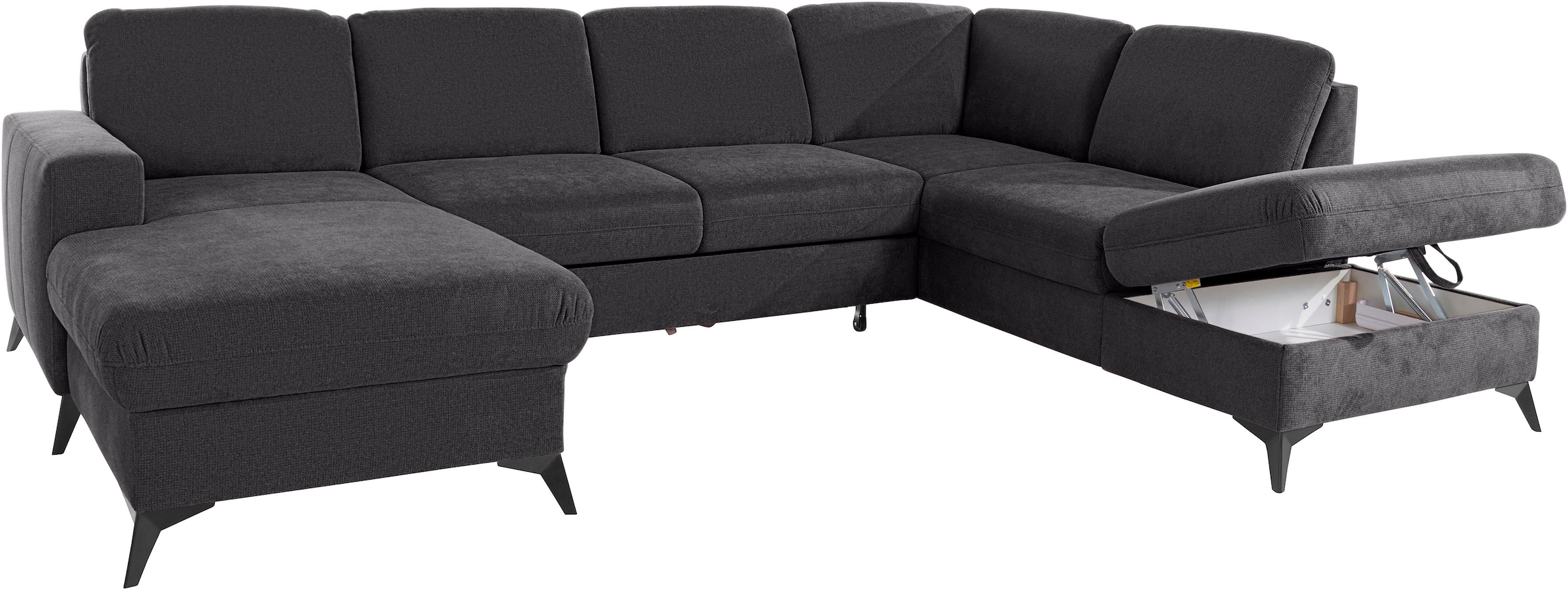 Places of Style Wohnlandschaft »Lolland U-Form«, Wahlweise mit Bettfunktion und Stauraum, auch mit abwischbarem Bezug
