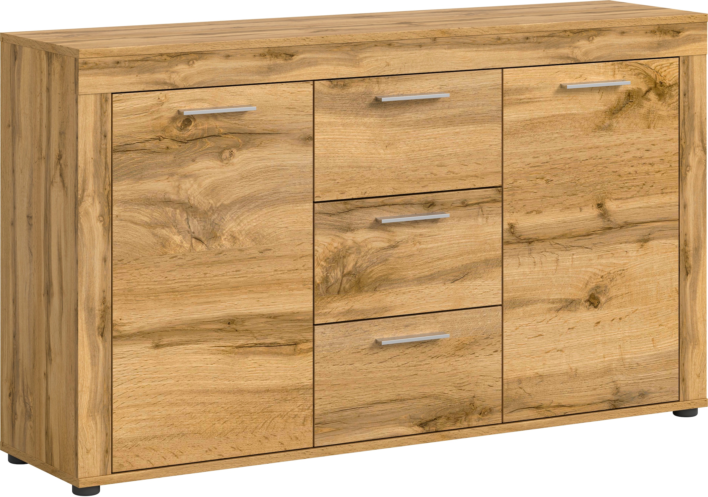 Image of Home affaire Sideboard "AOSTA, Breite 125 cm, 2 Türen, 3 Schubkästen, 4 Fachböden" in verschiedenen Farbausführungen, individuell kombinierbar, Kommode, Schrank, Anrichte, Standschrank, Board, Wohnzimmer