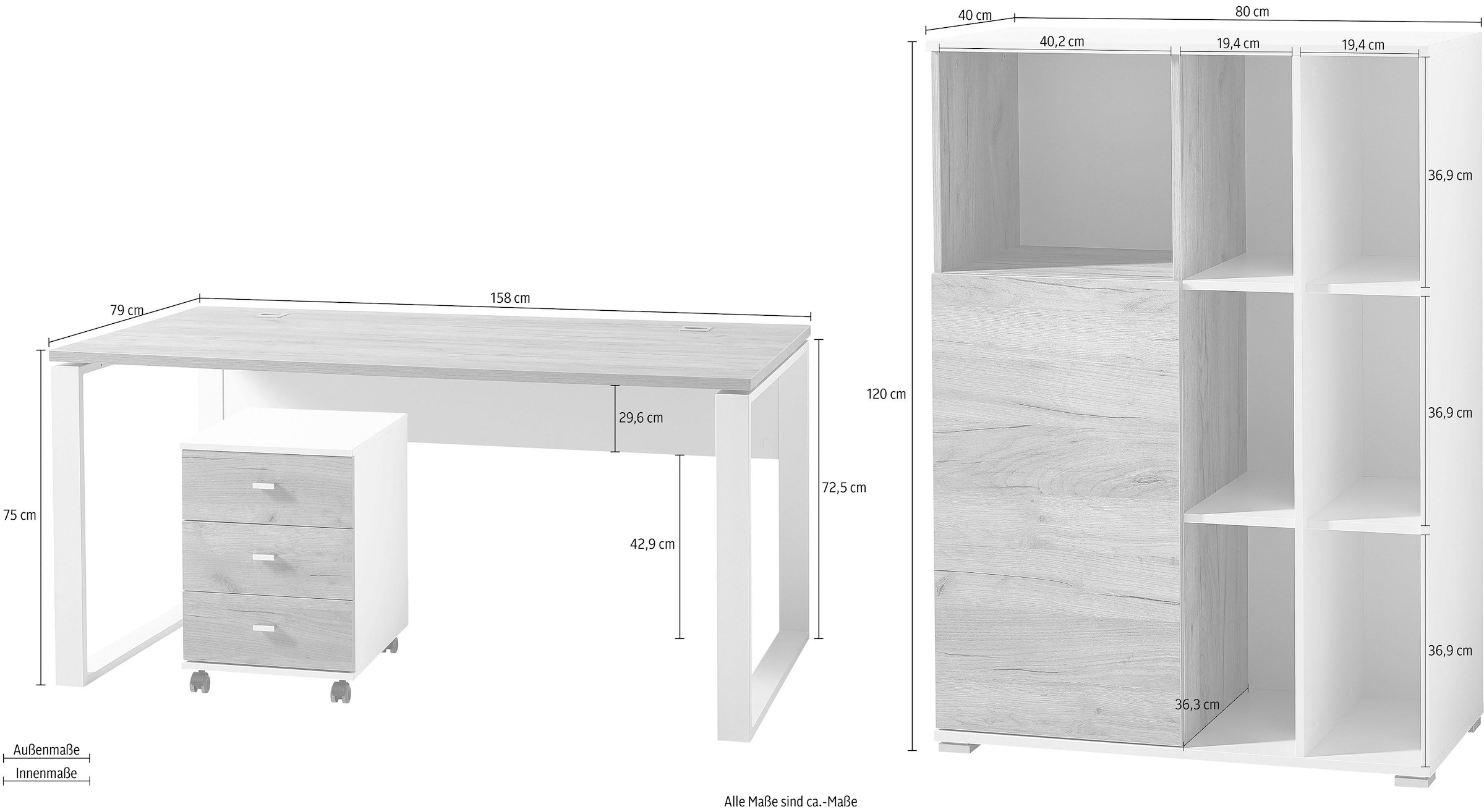 GERMANIA Büro-Set »GW-Lioni«, (Set, 3 tlg.)