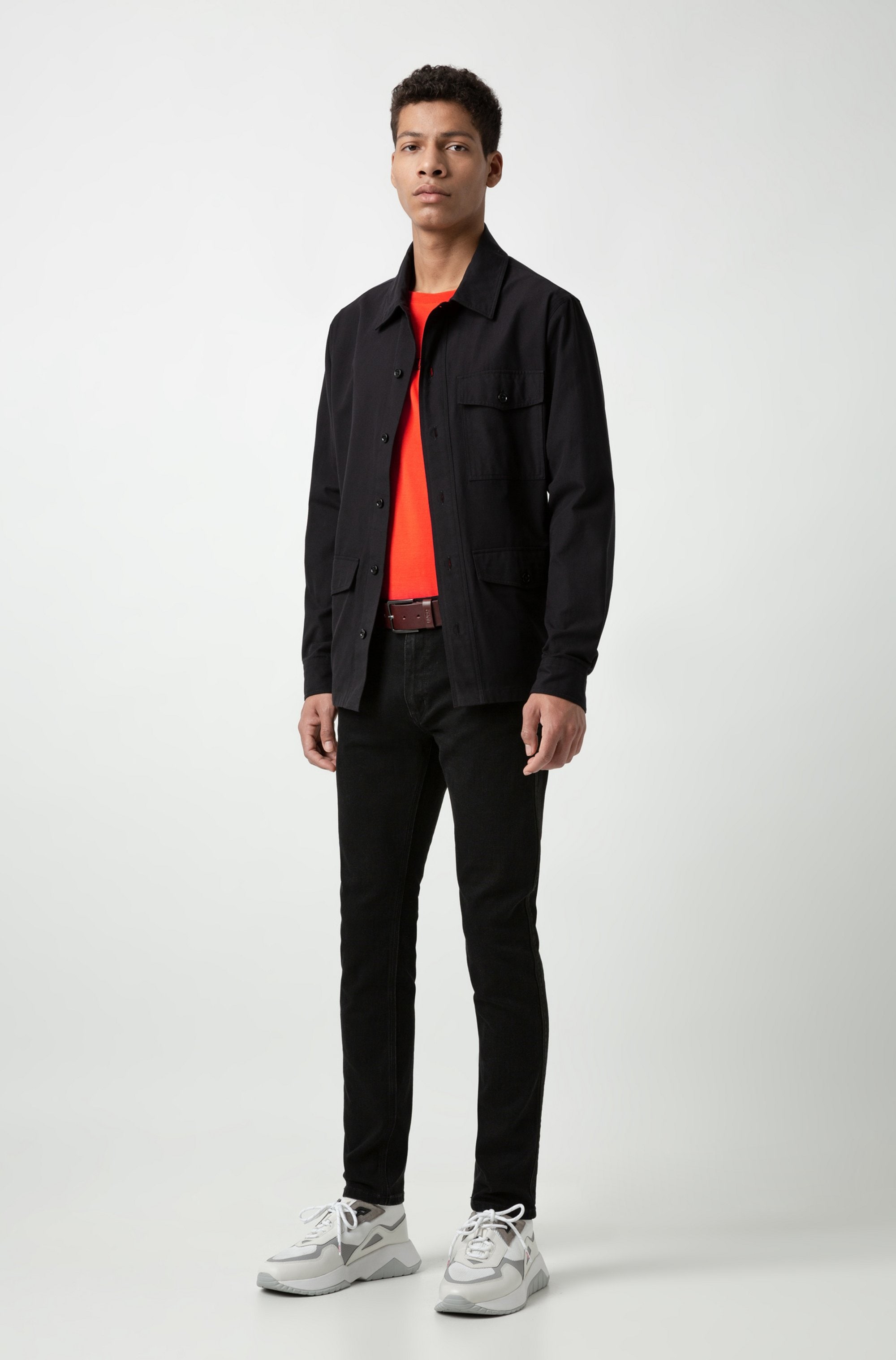 HUGO Ceinture en cuir »Gionio« aus italienischem Leder mit Logo-Prägung auf der Schlaufe