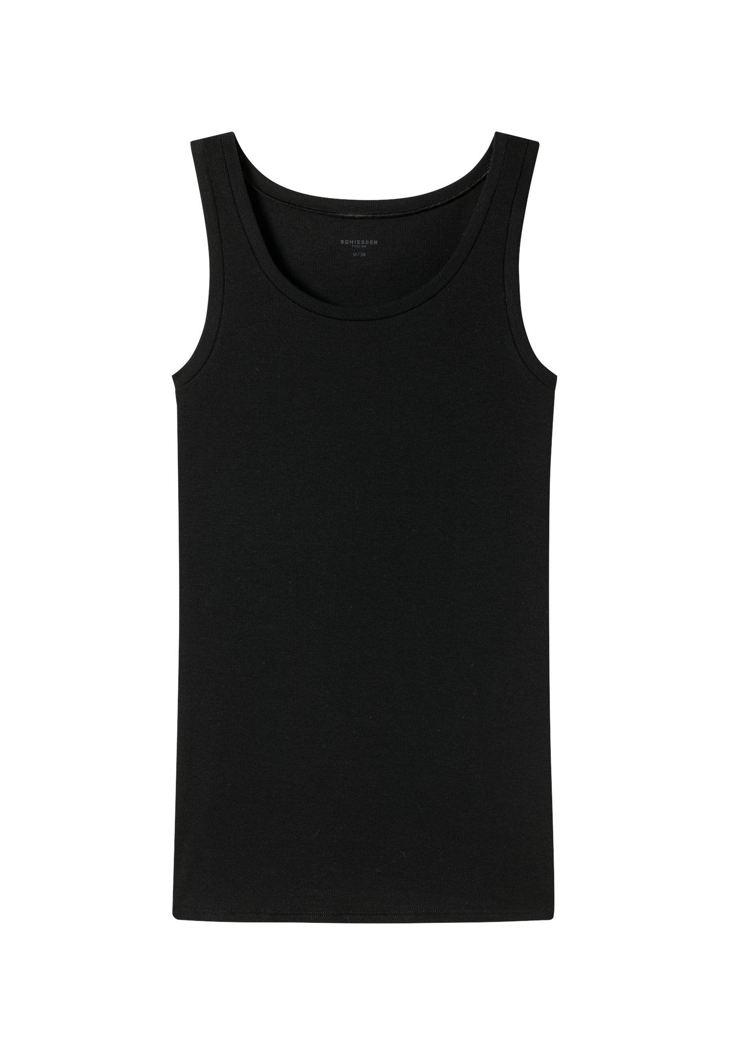 Schiesser Tanktop »Pure Rib« tiefer Rundhals-Ausschnitt, elastisch, breite Träger