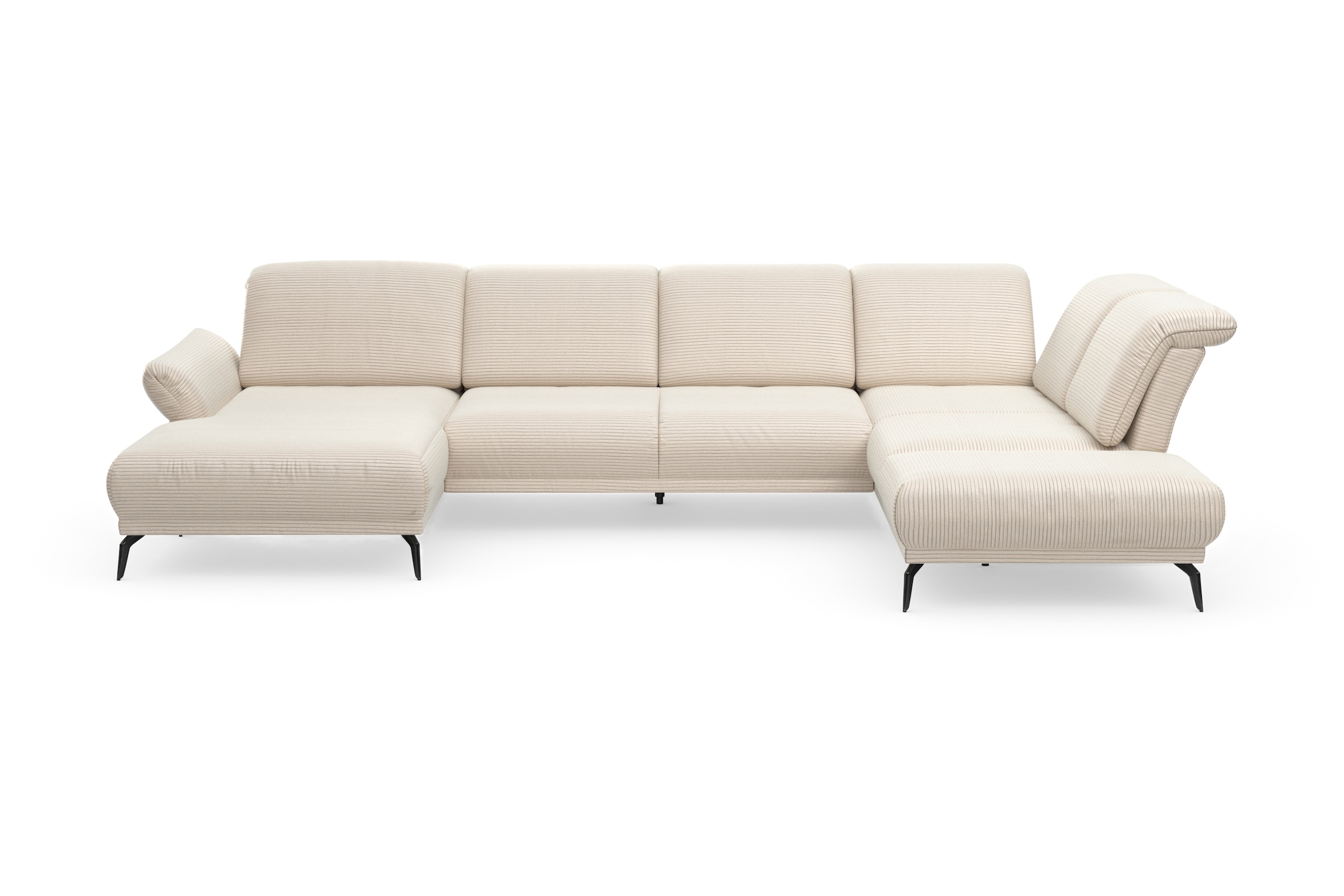 INOSIGN Wohnlandschaft »Coco U-Form«, Sitztiefen-, Arm- und Kopfteilverstellung, Cord-Bezug, Fusshöhe 15 cm