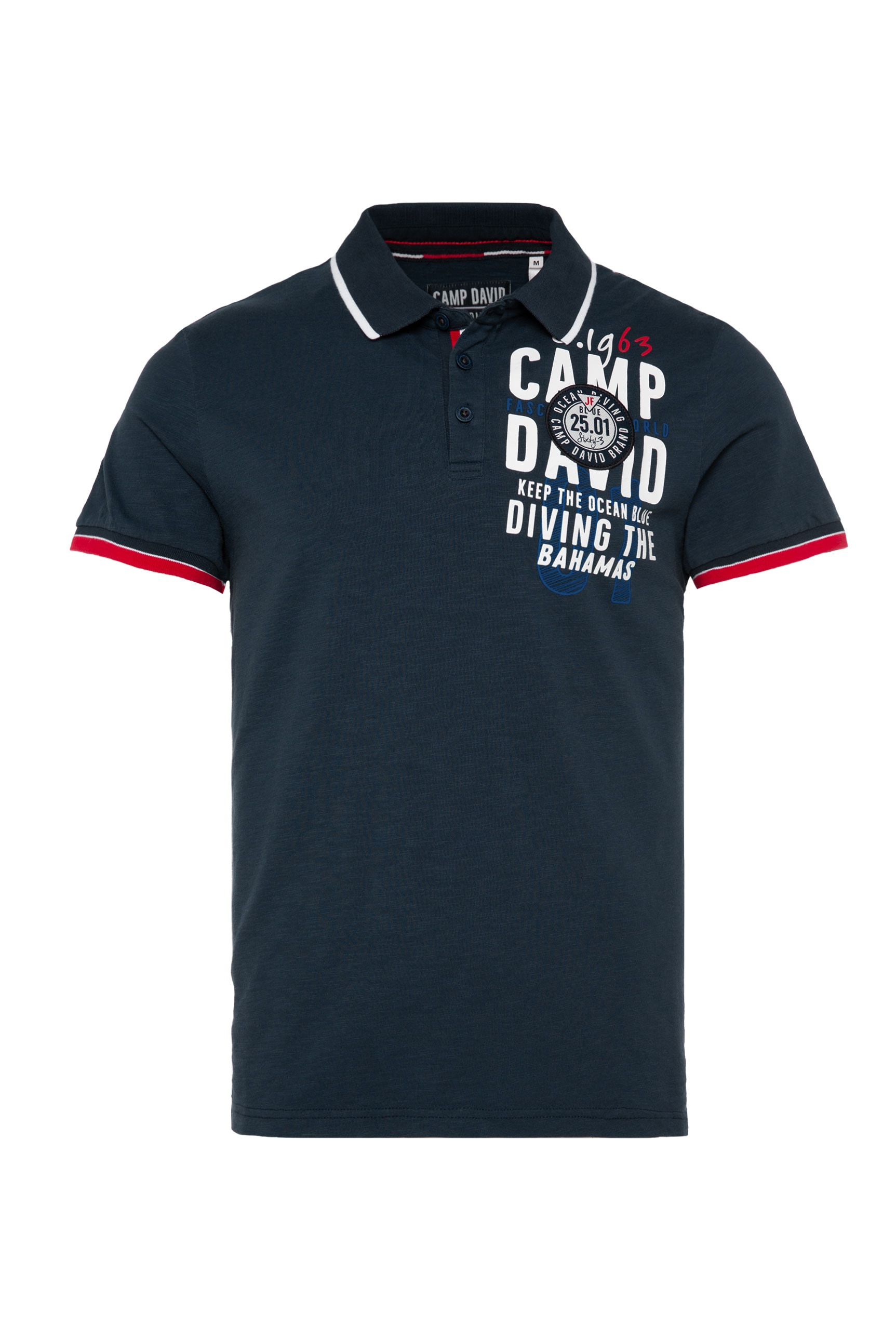 CAMP DAVID Poloshirt, mit Kontrastnähten