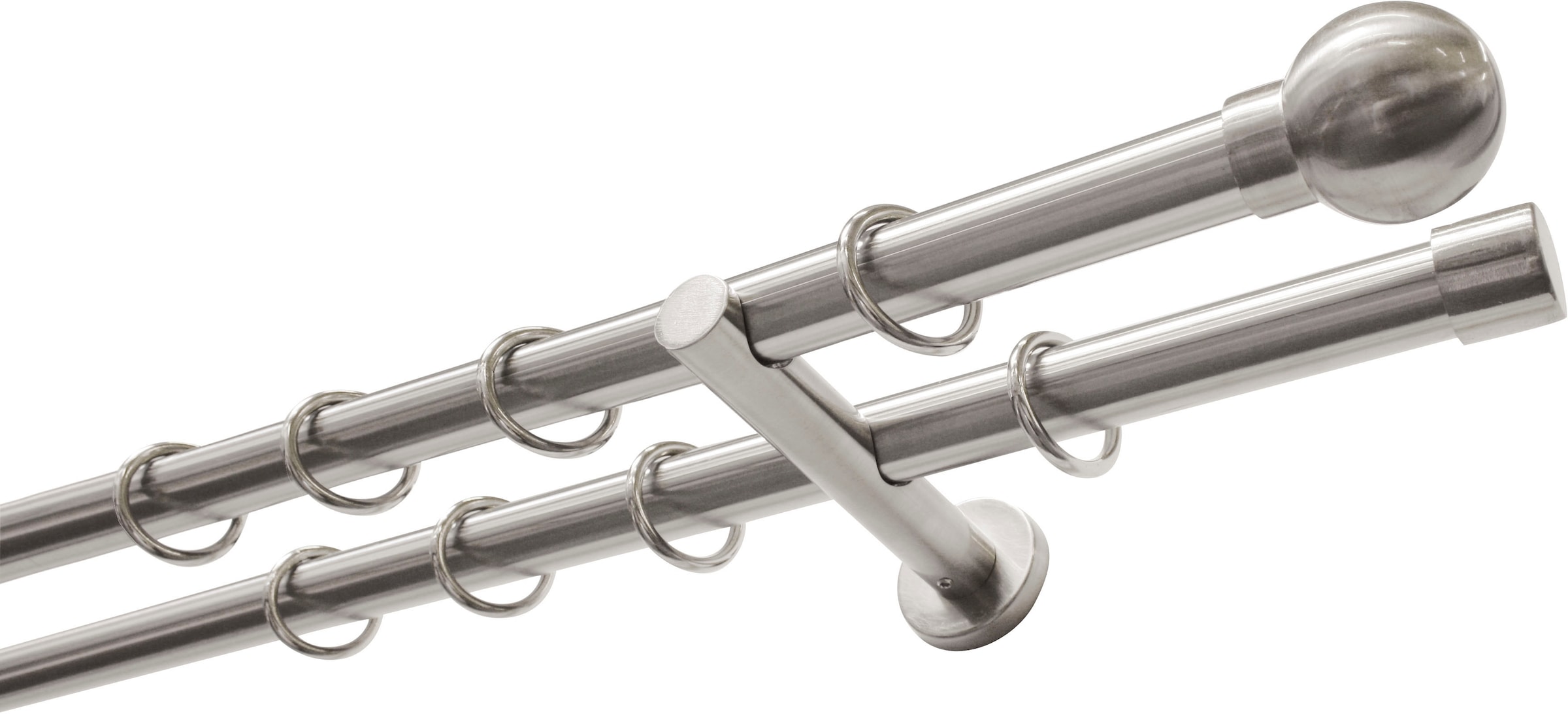 Image of GARDINIA Gardinenstange "Set Metall" Ø 20 mm 2 läufig-läufig Fixmass 2-Lauf