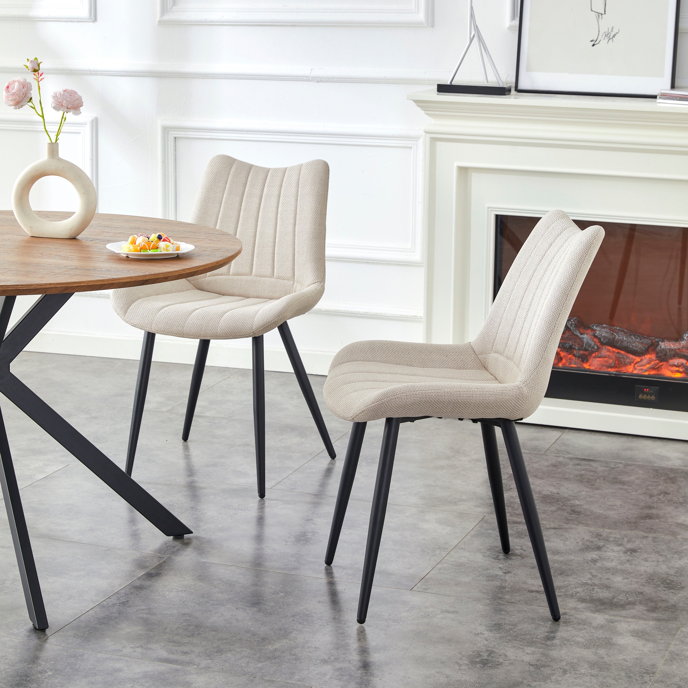 Home affaire Esszimmerstuhl »DAWSON, 2er Set, mit Metallgestell in matt schwarz« (Set) 2 Stk.in verschiedenen Farben, Belsatbarkeit pro Stuhl 120 kg