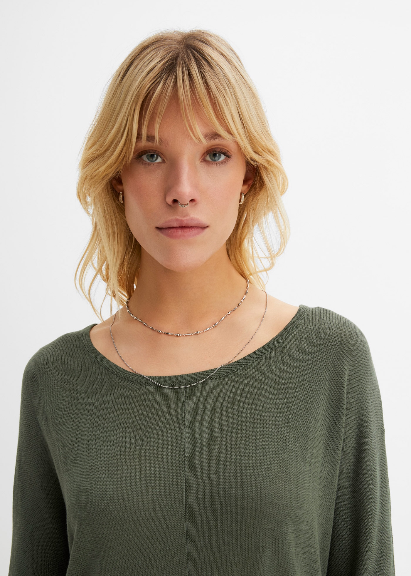 bonprix Pull en tricot »Feinstrickpullover mit 3/4 Arm« aus Polyacryl und Viskose, mit Rundhalsausschnitt, mit 3/4-Ärmeln
