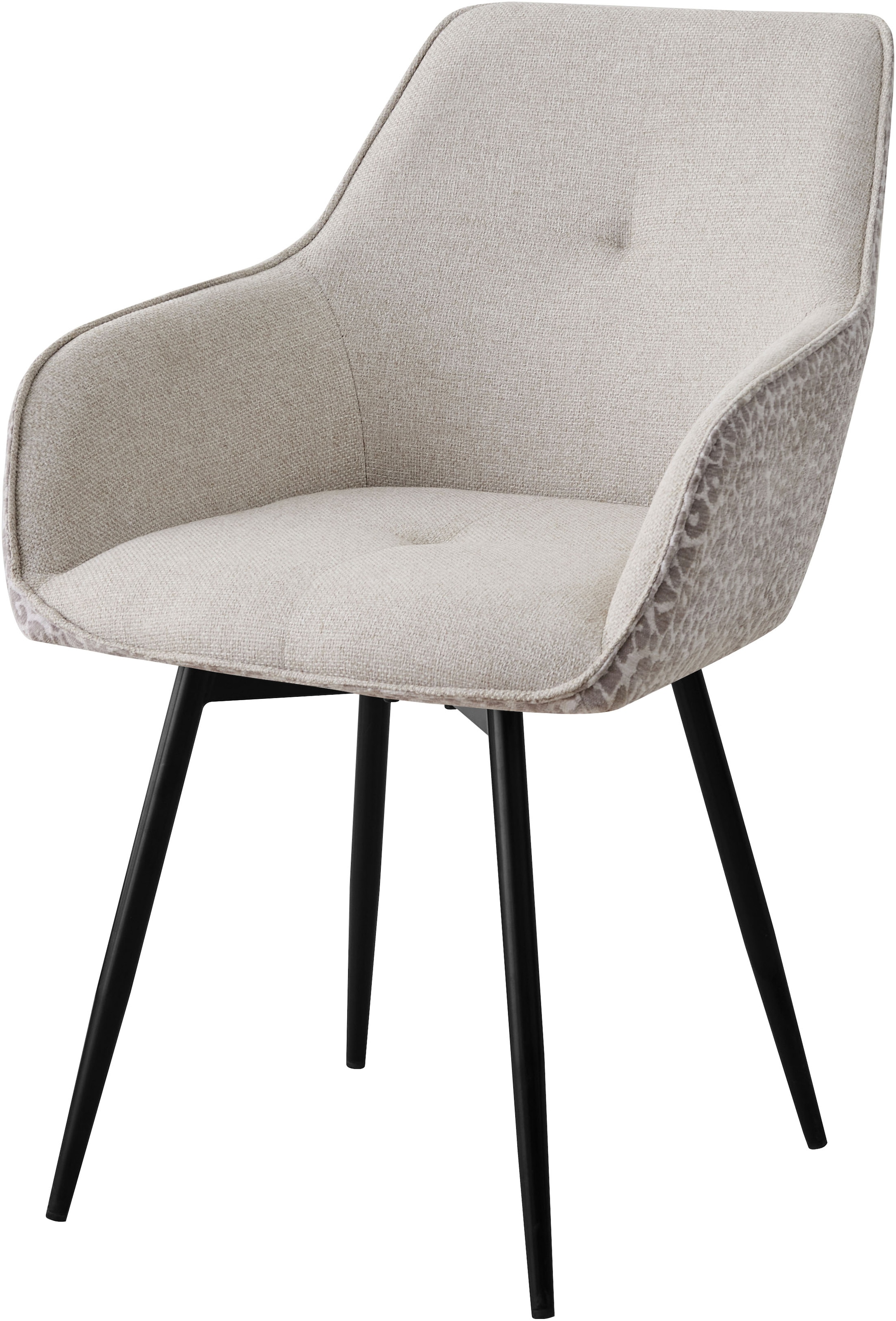 GOODproduct Chaise de salle à manger »Lincoln, 2er-Set, 360° Drehfunktion« (Ensemble) 2 cuismoderner Stuhl mit Leopardenlook, Webstoff und 360°-Drehfunktion