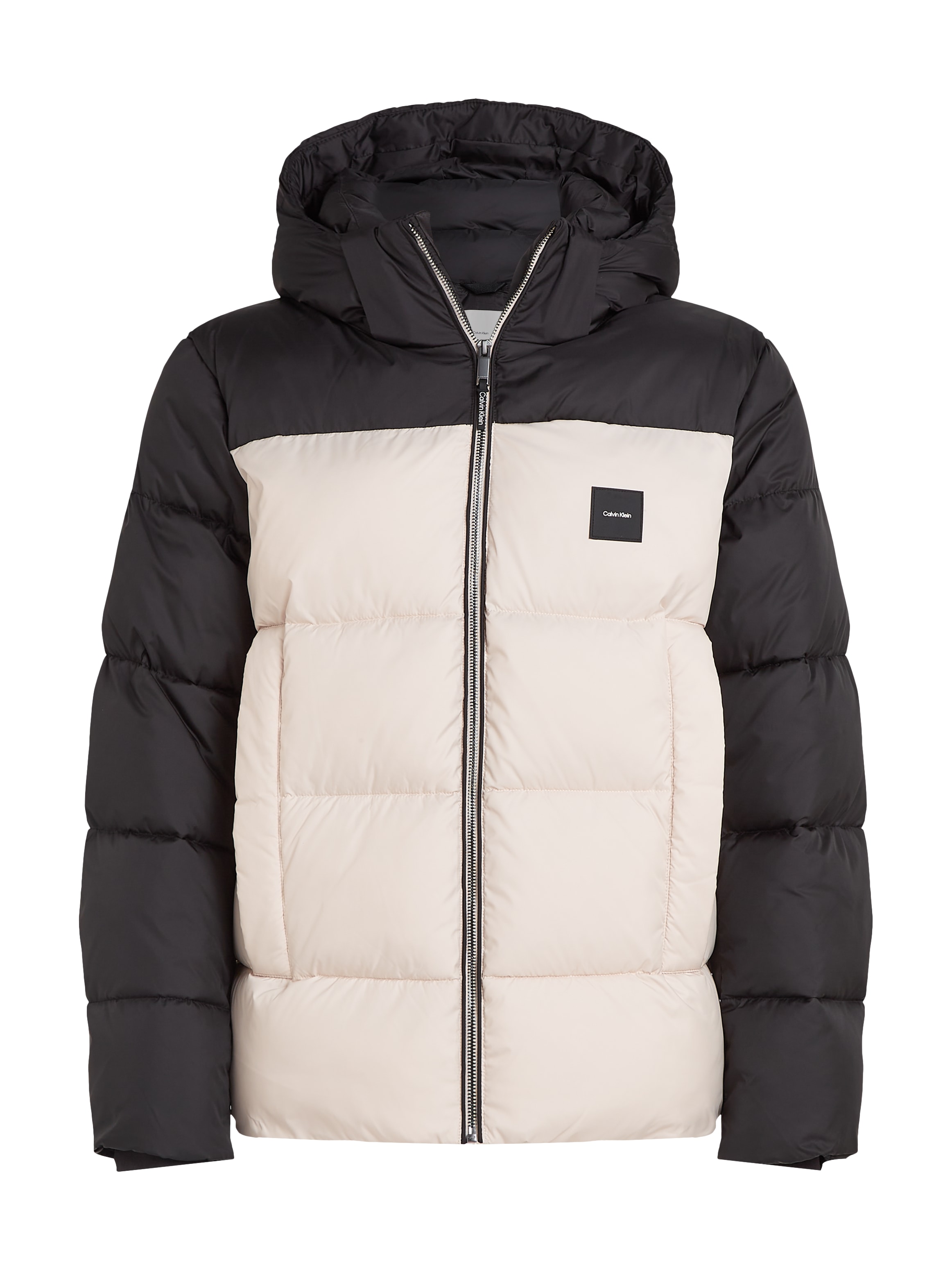 Calvin Klein Outdoorjacke »HOODED QUILT COLOR-BLOCK PUFFER«, mit Kapuze, mit Logopatch