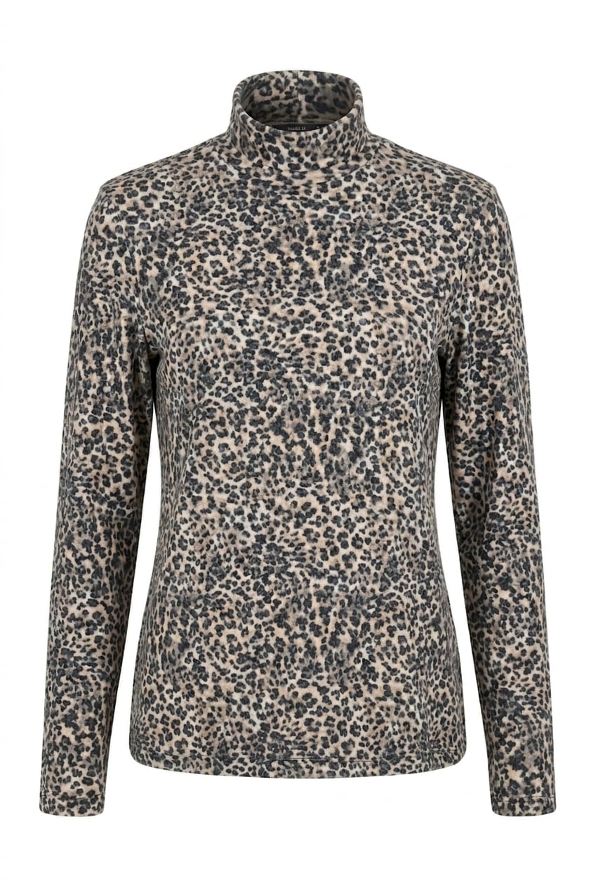 Seidel Moden Stehkragenpullover mit Stehkragen und in Leo-Optik - MADE IN GERMANY