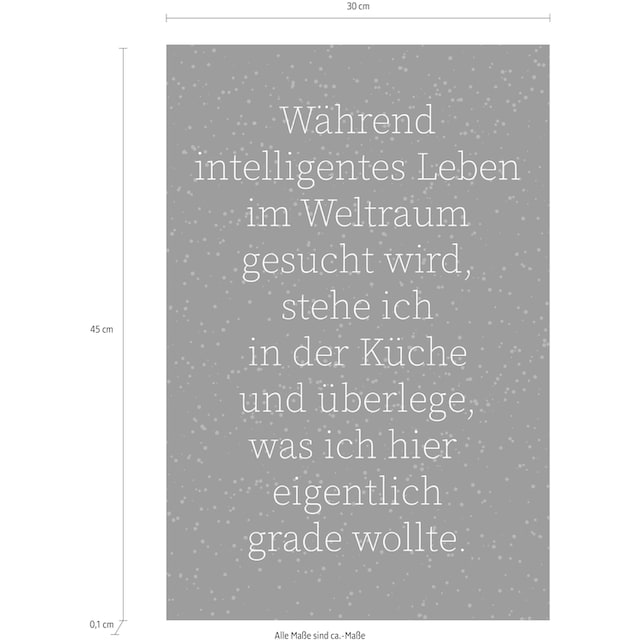 queence Wanddekoobjekt »Weltraum und Küche«, Spruch, Schriftzug aus  Stahlblech günstig kaufen