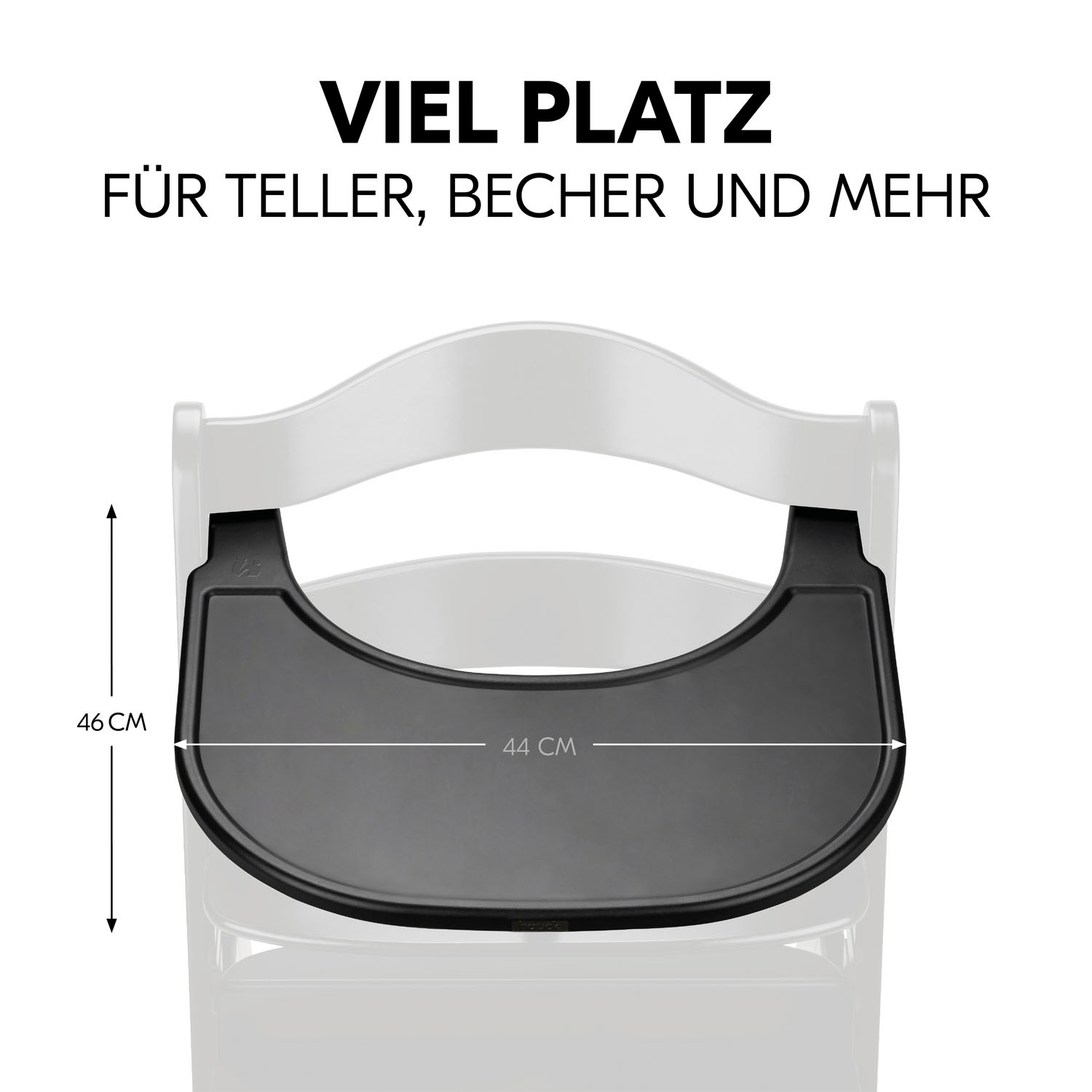 Hauck Plateau de chaise haute »Alpha Click Tray, Black« aus recyceltem Material