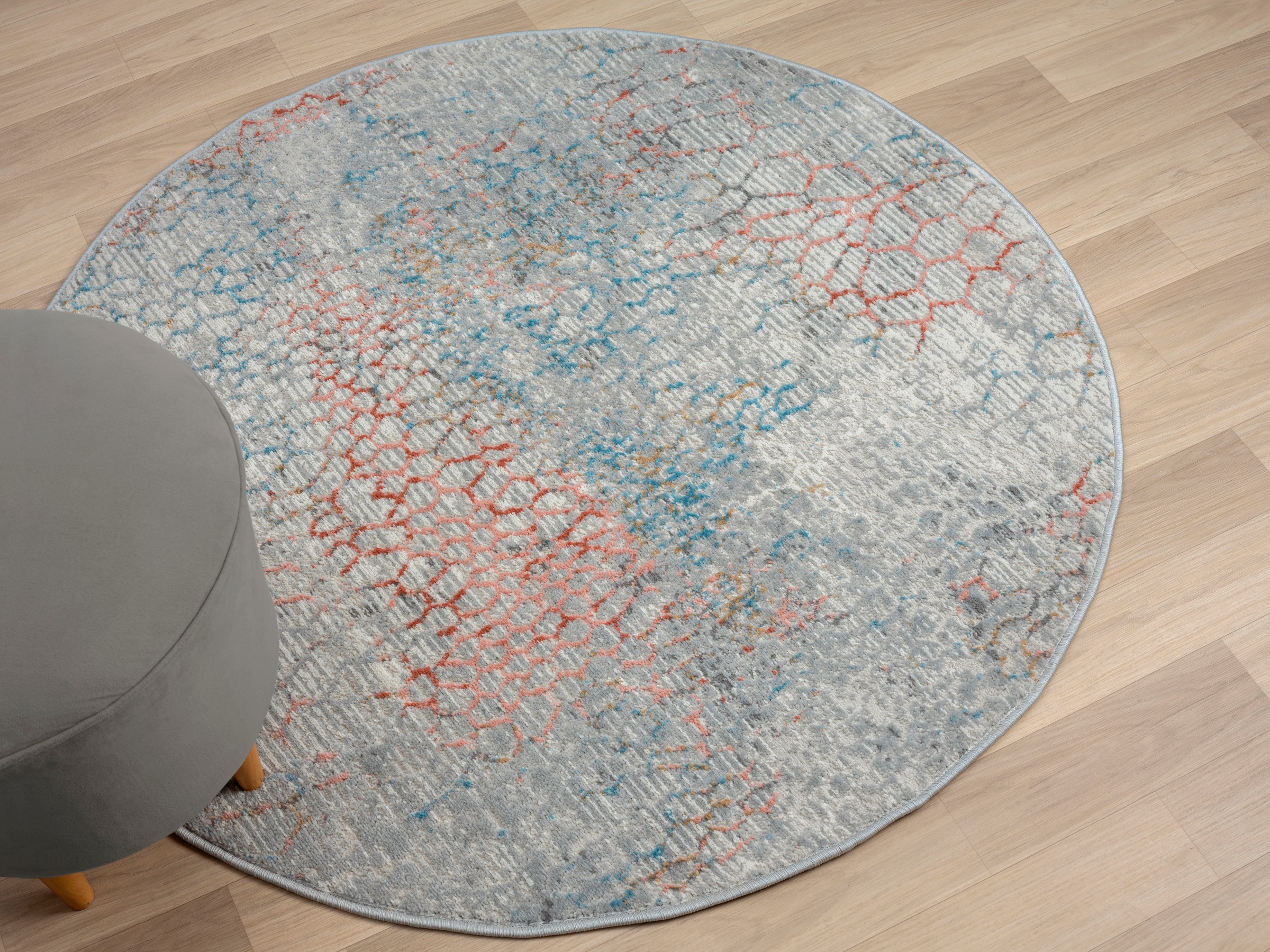 my home Teppich »Jaxyn«, rund, 8 mm Höhe, Kurzflor, modernes Design, pflegeleicht, Wohnzimmer