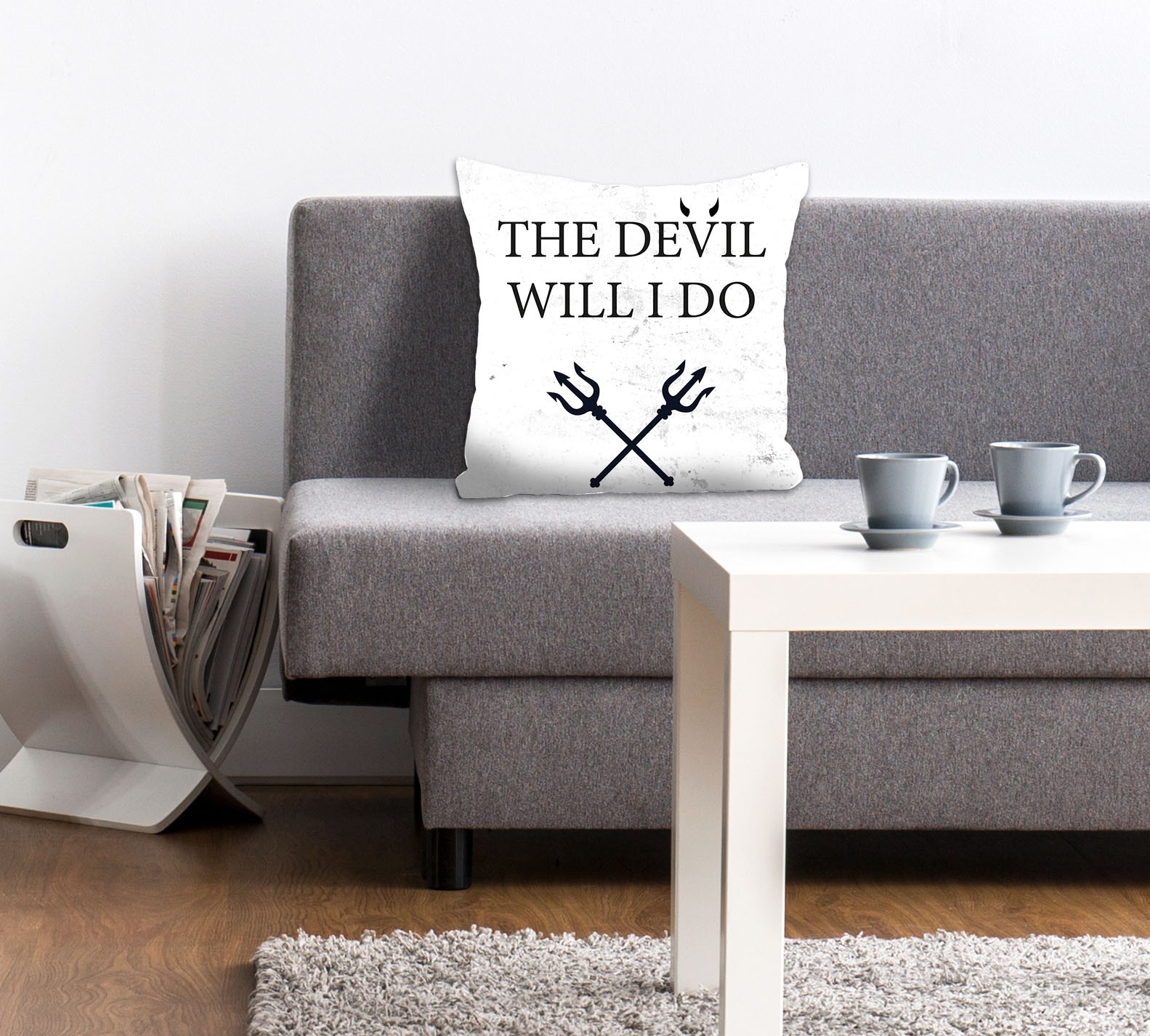Image of queence Dekokissen "THE DEVIL WILL I DO" Kissenhülle ohne Füllung, 1 Stück