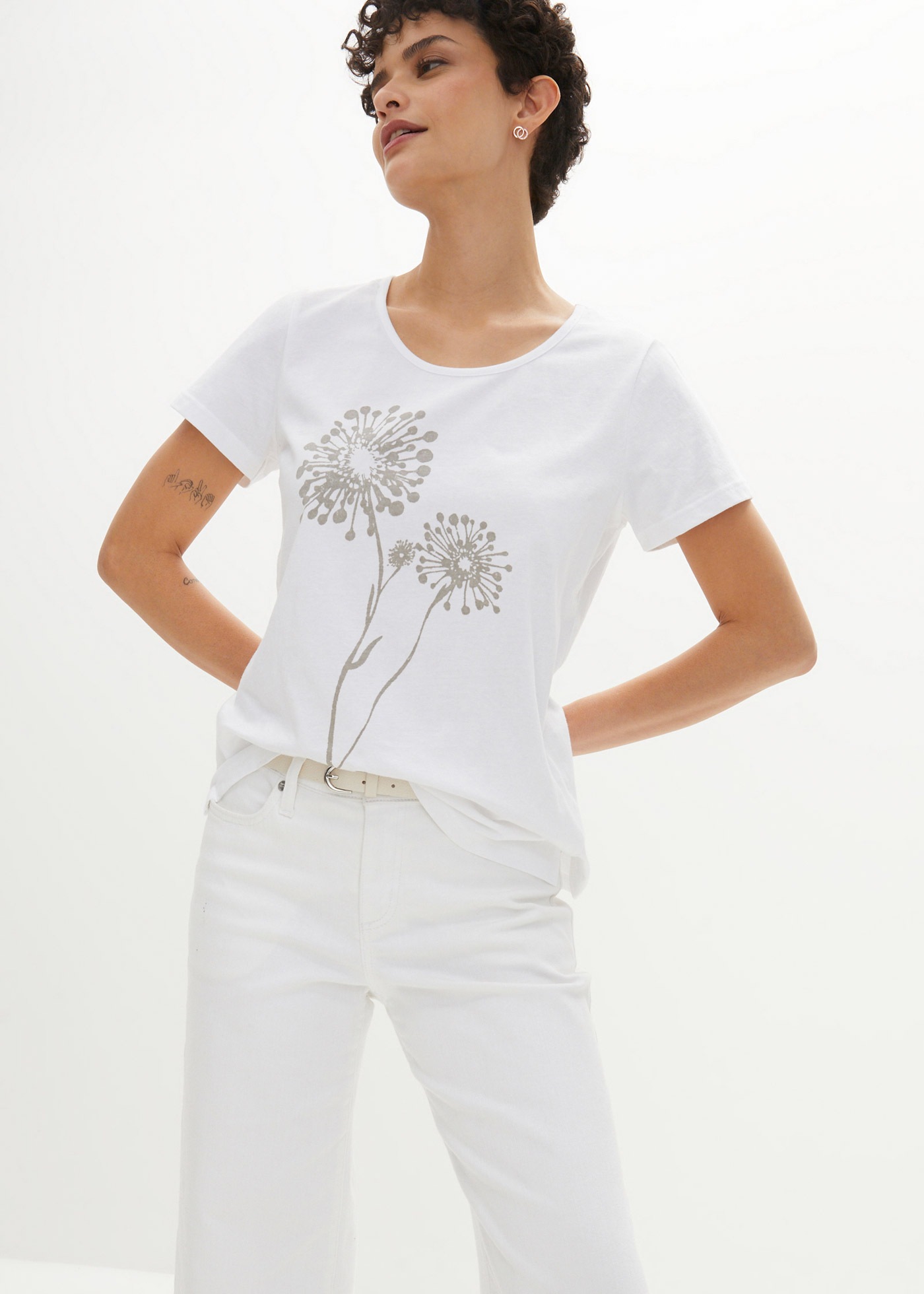 Image of bonprix T-Shirt "T-Shirt" lockere Passform, Kurzarm-Design, weiter Rundhalsausschnitt