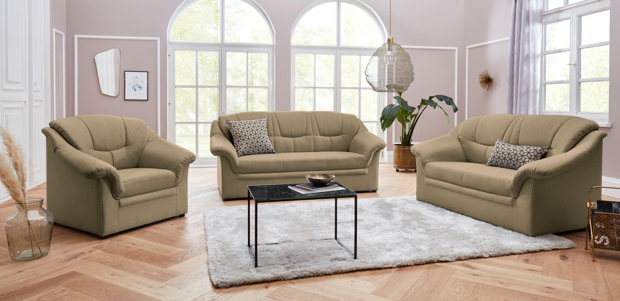 DOMO collection 2,5-Sitzer »Mezia kompakt für kleine Räume, Breite 184cm, komfortabel und zeitlos,«