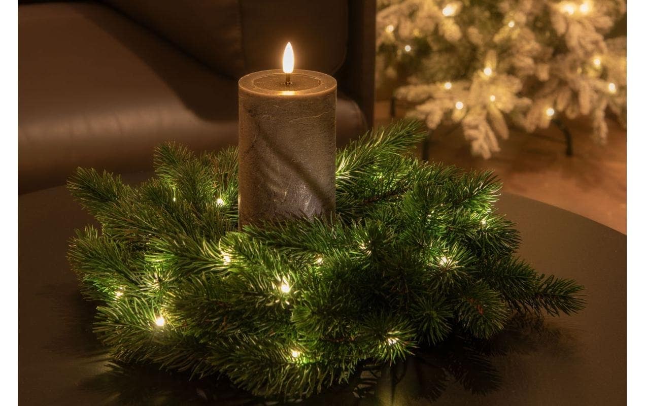 STT LED-Kerze »Flat Candle Set Wachs, Anthrazit«