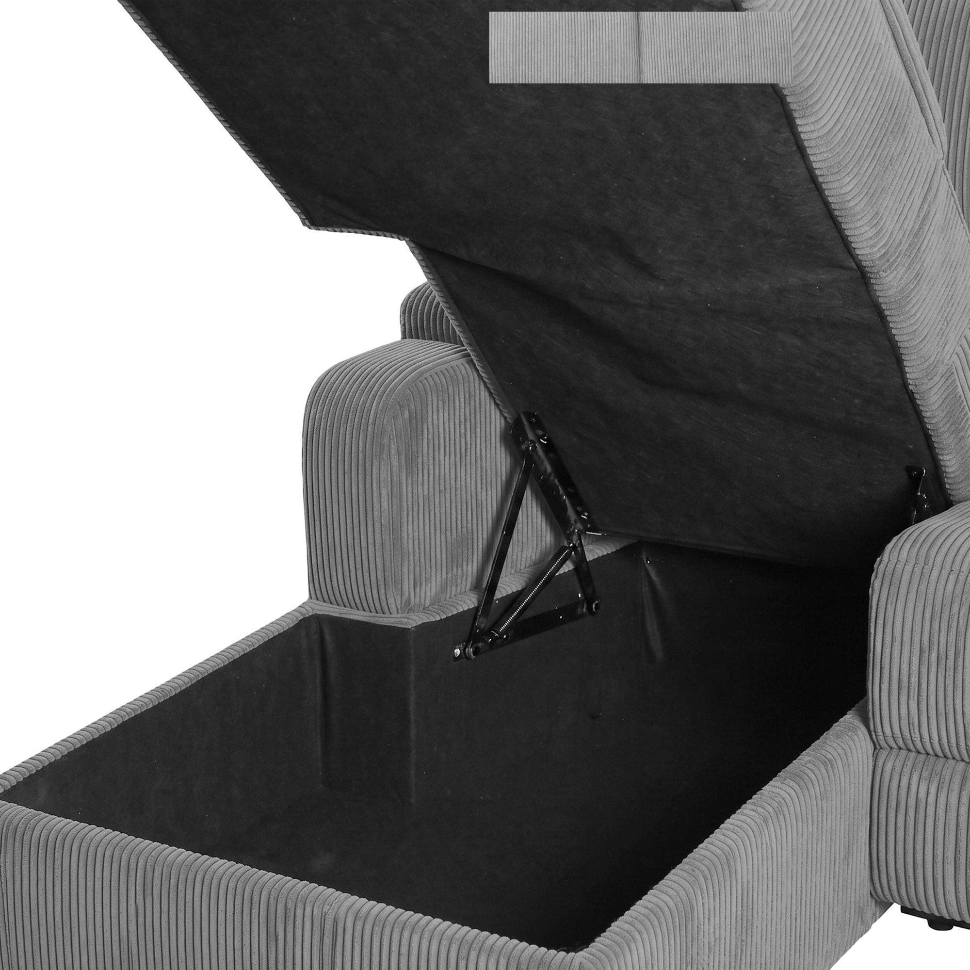 GOODproduct Ecksofa »NAPORI Cord, Multimediasofa, L-Form« man. oder elektr. Relaxfuntion, USB-A bei elektr. Variante, Staukasten