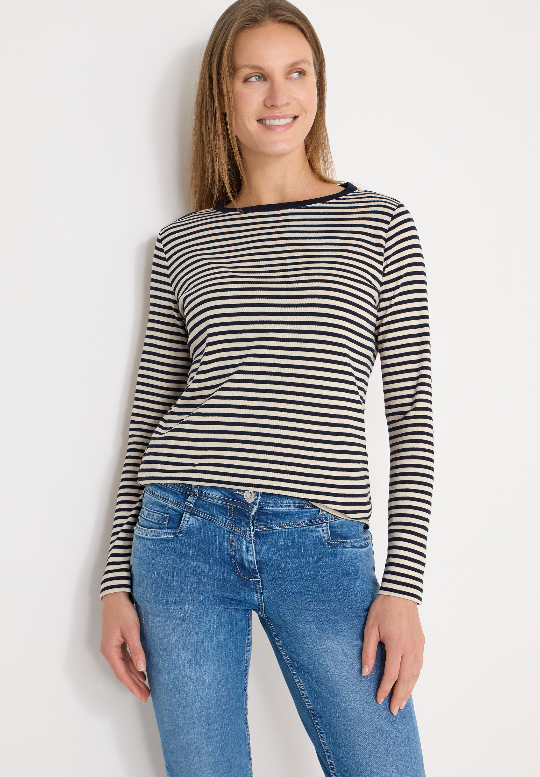 Cecil T-shirt à manches longues im Streifen-Look