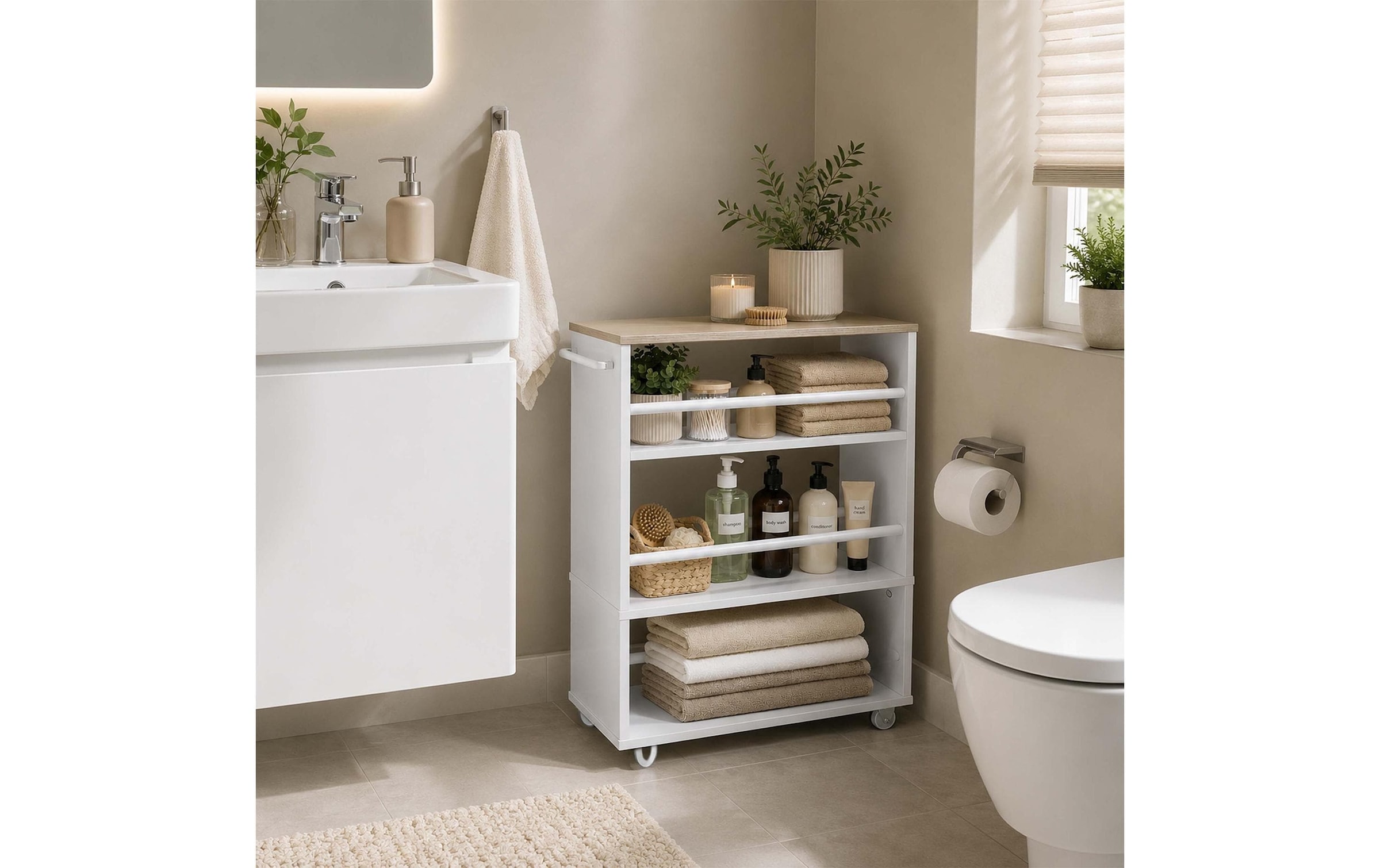 relaxdays Chariot d'appoint »Nischenordnungswagen 15 x 80 x 45 cm«
