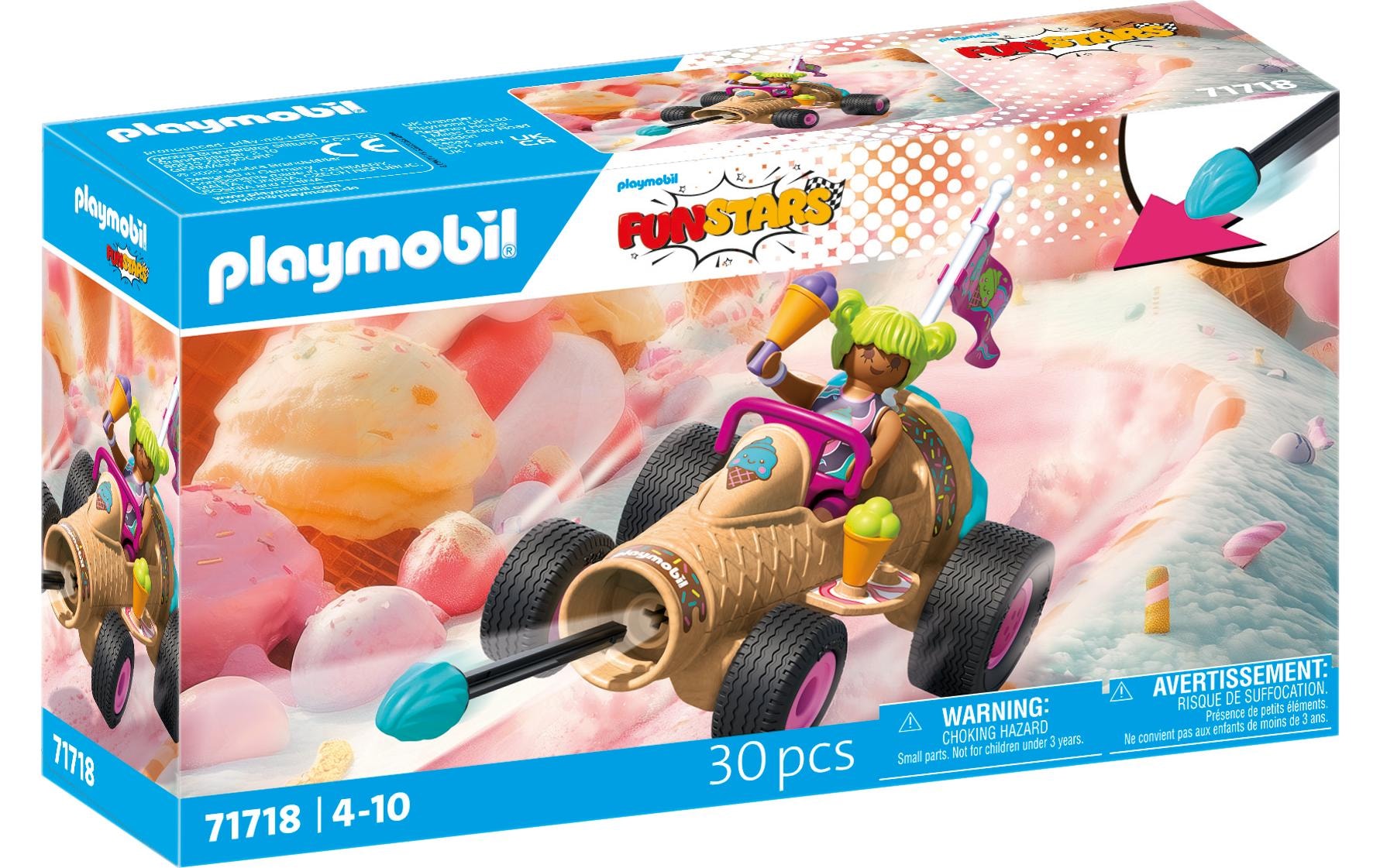 Playmobil Konstruktions-Spielset "Playmo-Karts: Rasende Eistüte 71718"