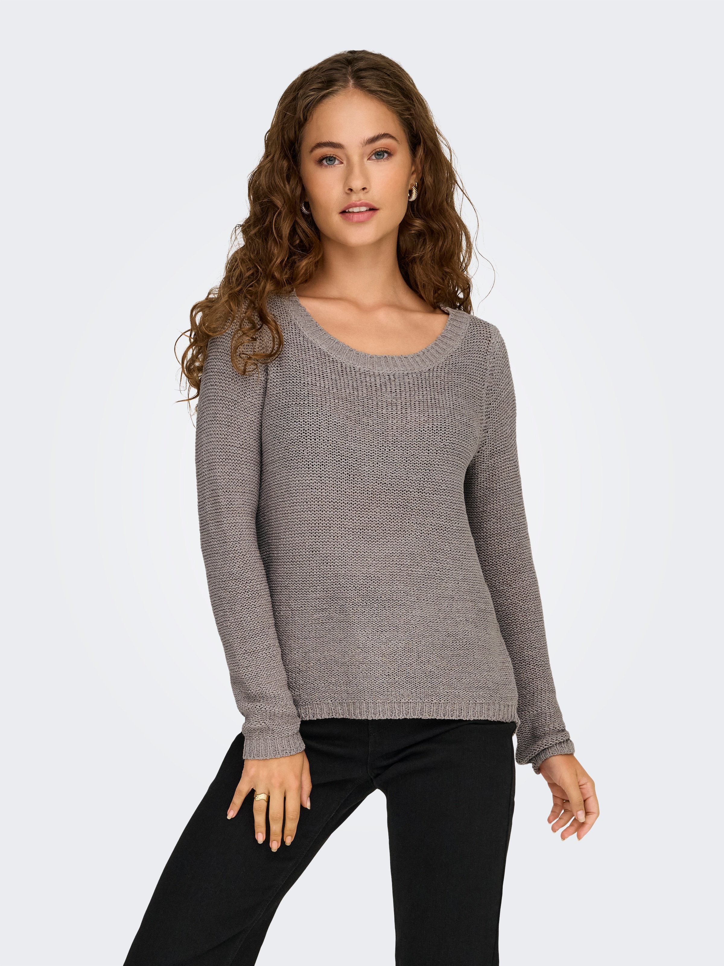ONLY Strickpullover »ONLGEENA XO L/S PULLOVER KNT NOOS« Materialmix, regular fit