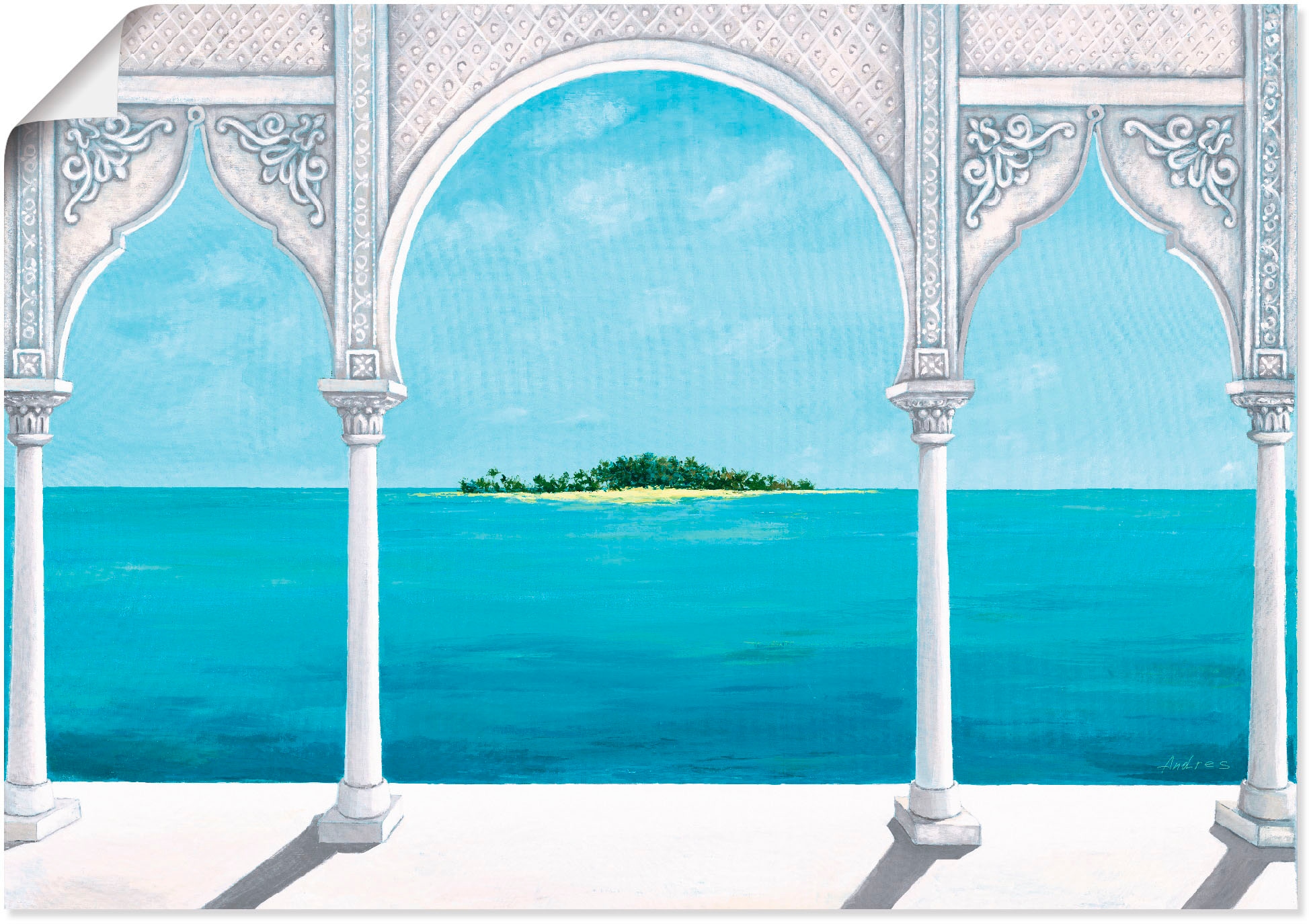 Image of Artland Poster "Orientalische Karibik" Fensterblick 1 Stk. tlg. als Poster in verschied. Grössen