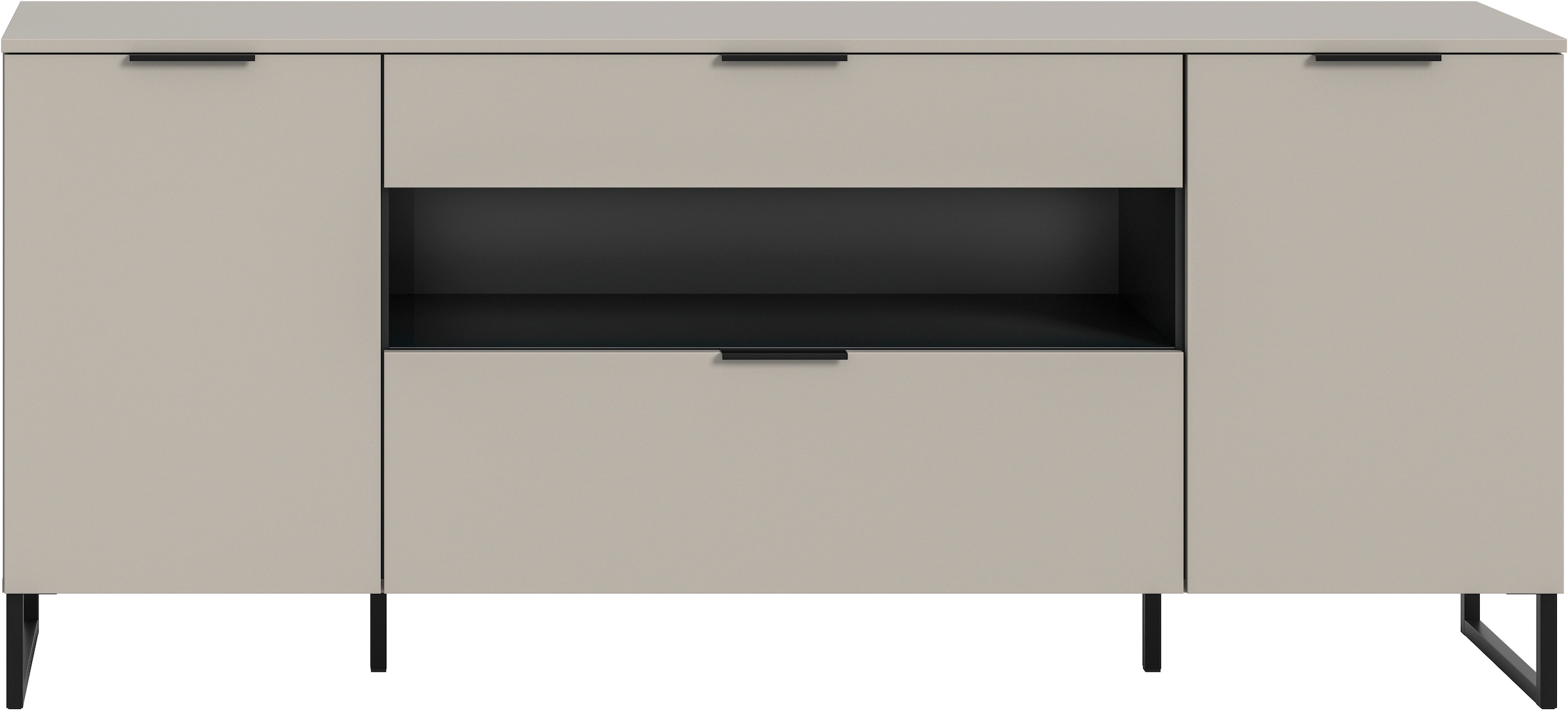 Home affaire Sideboard »ADIO, Breite 185cm, 2 Türen, 1 Schubkasten, 1 Klappe, mit Metall-Kufen« 1 Stk. tlg. Highboard, Kommode, Lowboard, Schrank, Wohnzimmerschrank, Anrichte