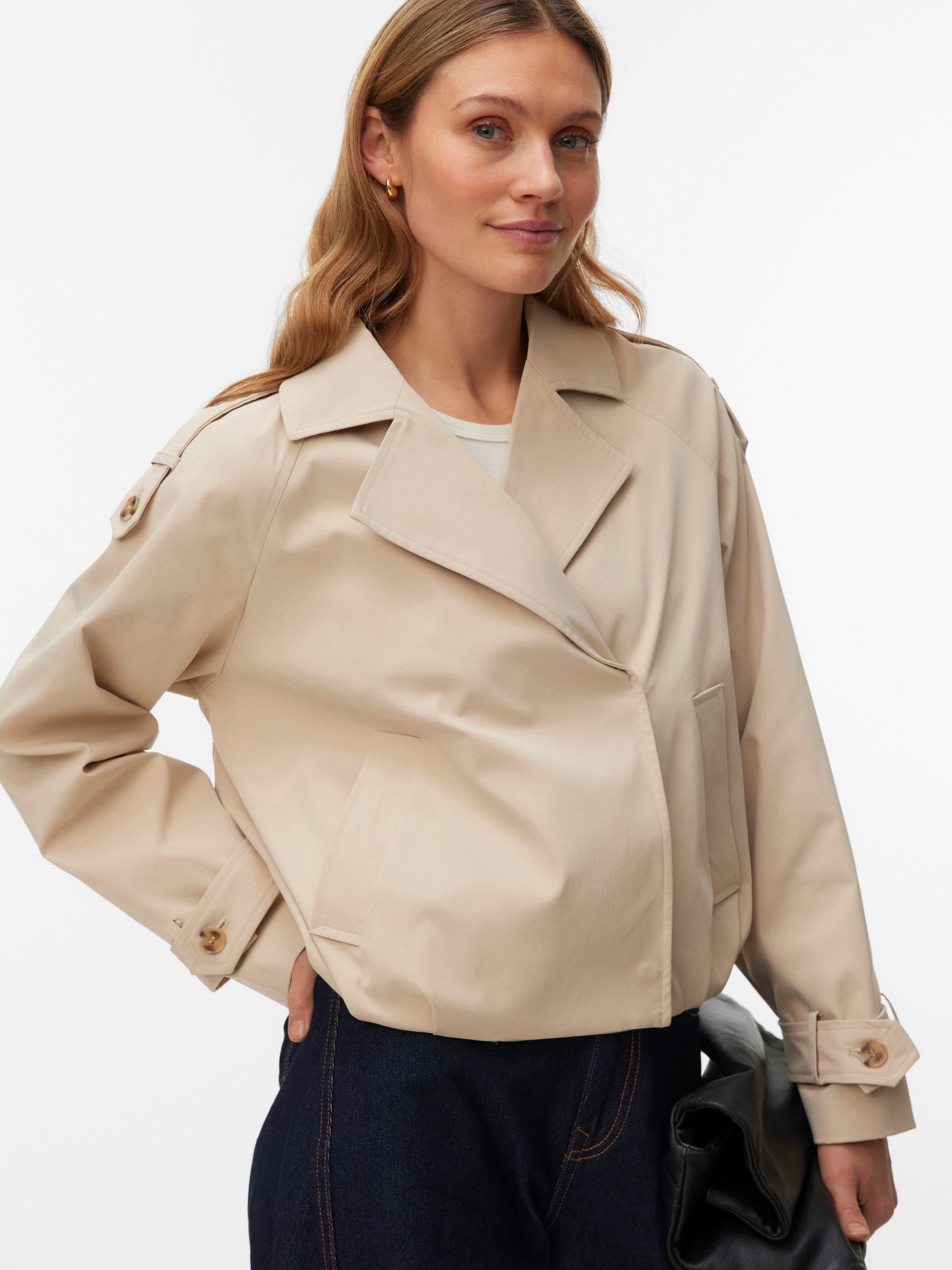 Image of Vero Moda Kurzjacke "VMCHELSEA MADDY SHORT JACKET" Kunstfaser, im Trenchcoat Style